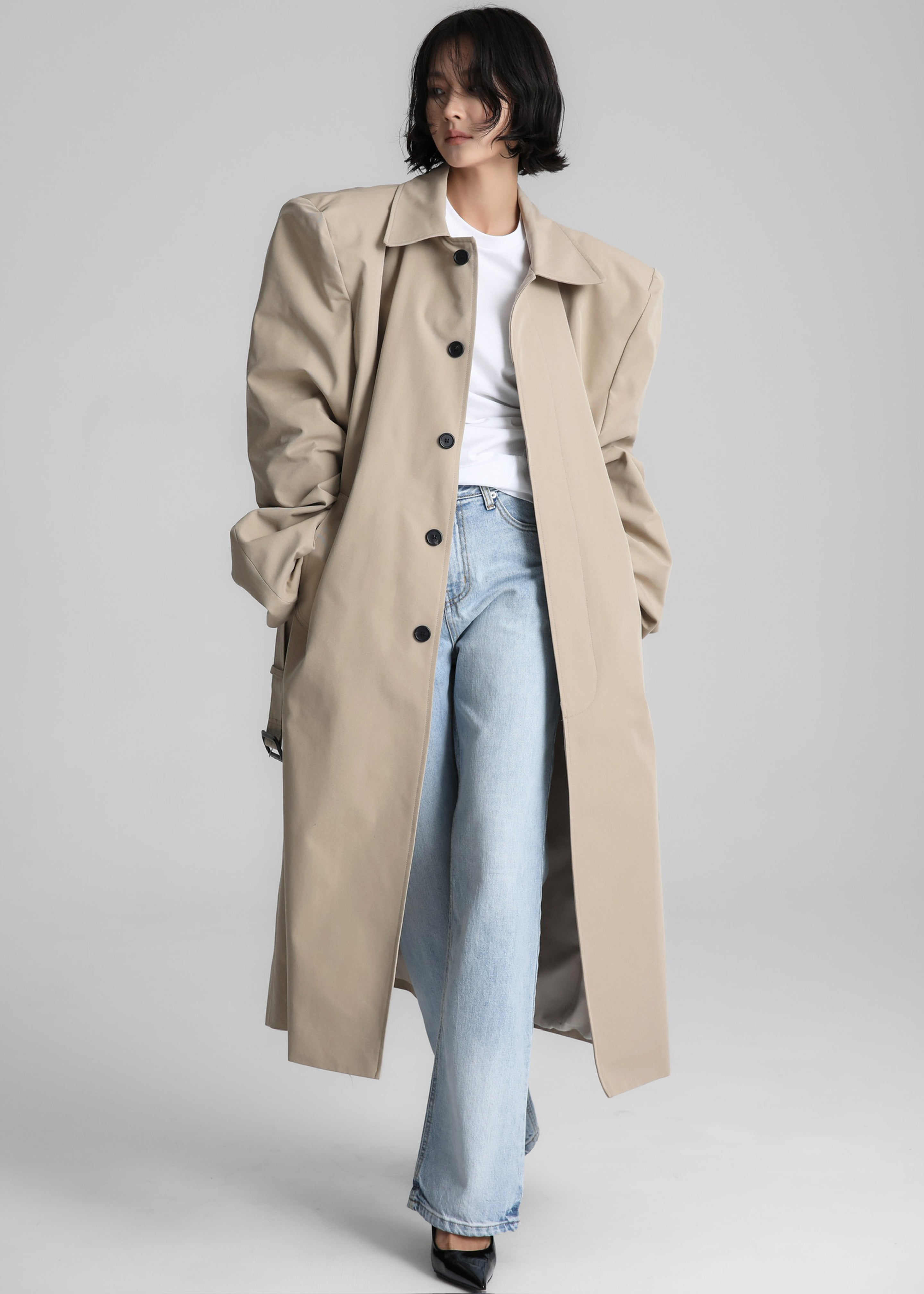 Emden Padded Overcoat - Beige - 12