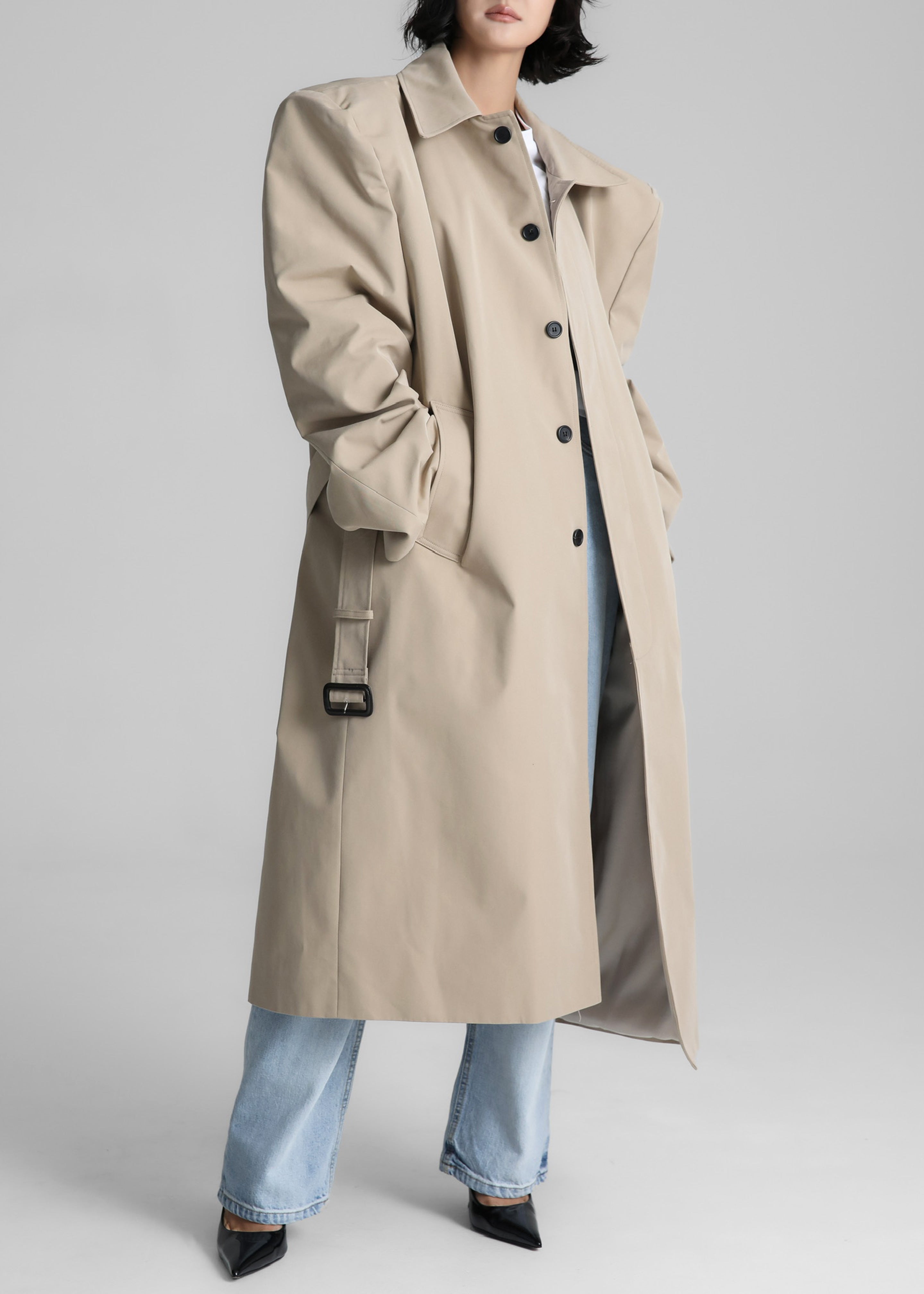 Emden Padded Overcoat - Beige - 13