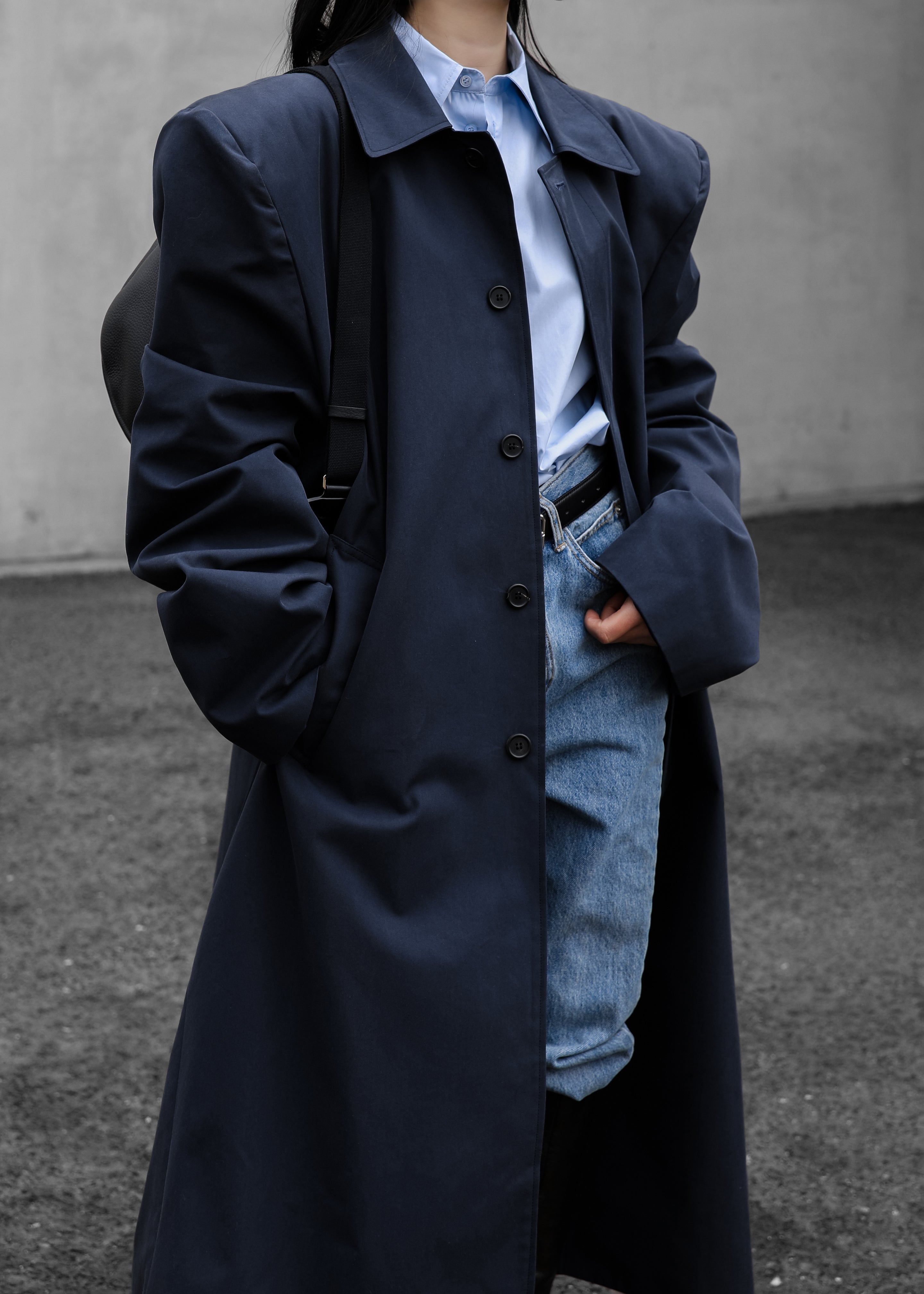 Emden Padded Overcoat - Navy - 5