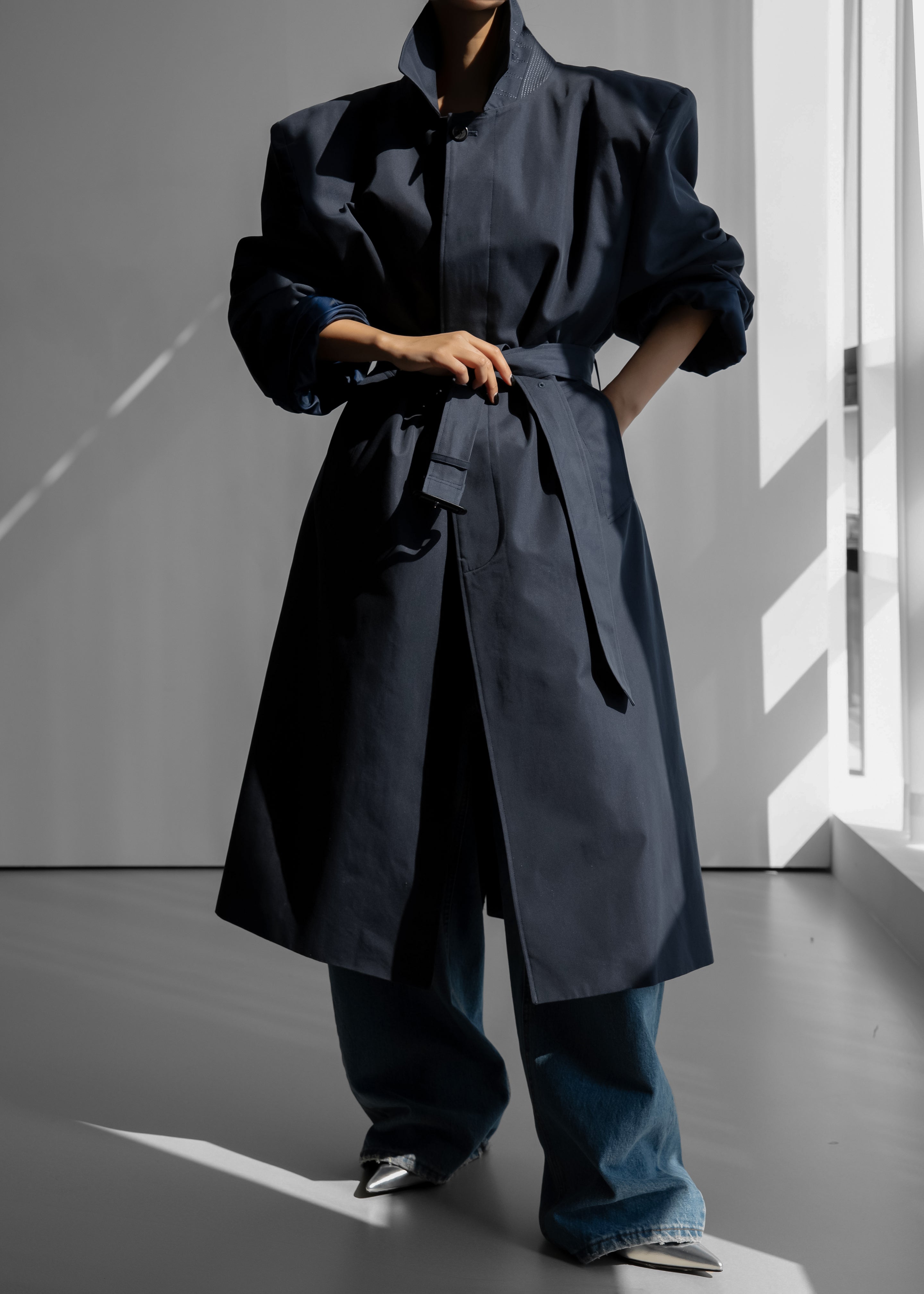 Emden Padded Overcoat - Navy - 10