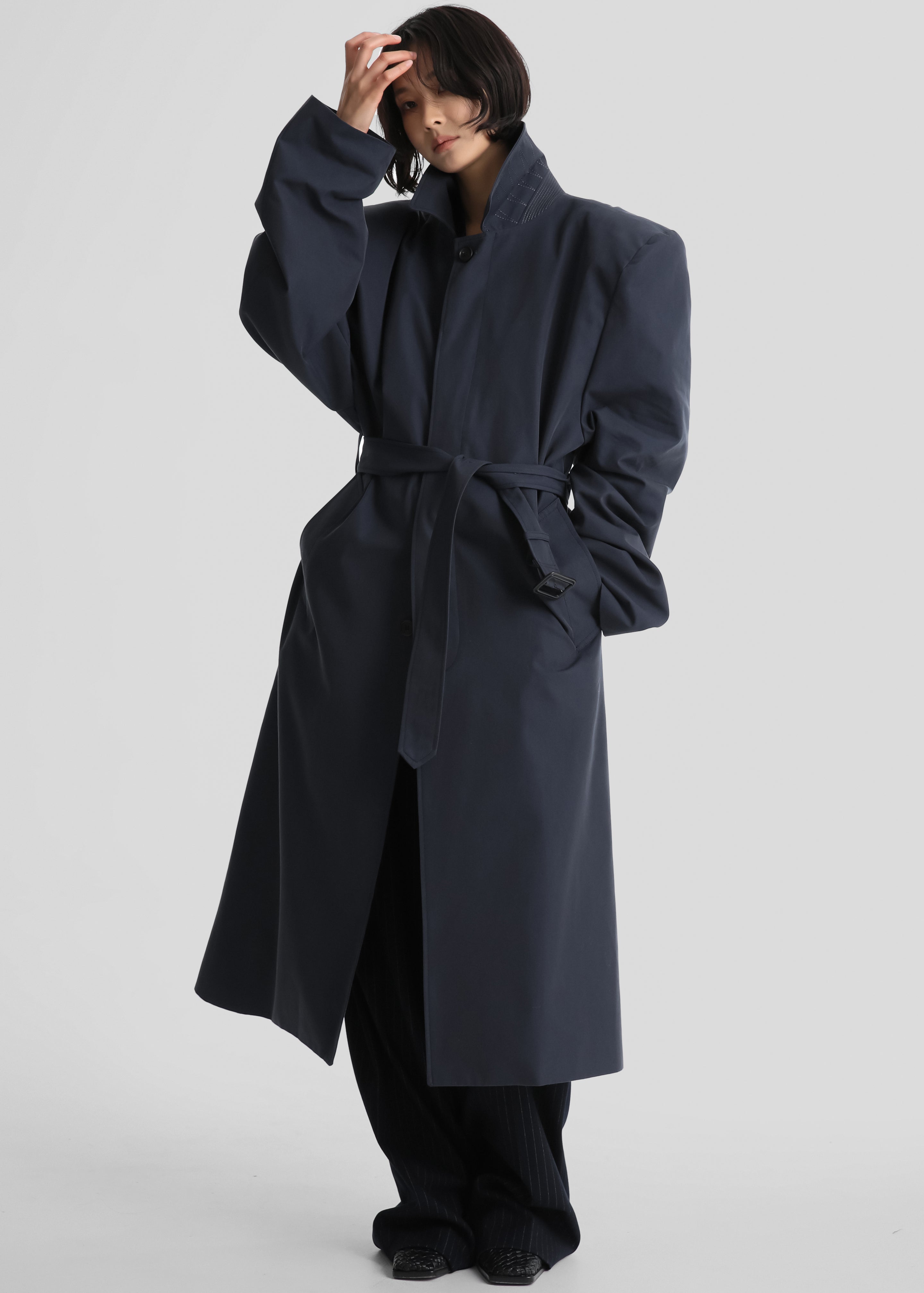 Emden Padded Overcoat - Navy - 3