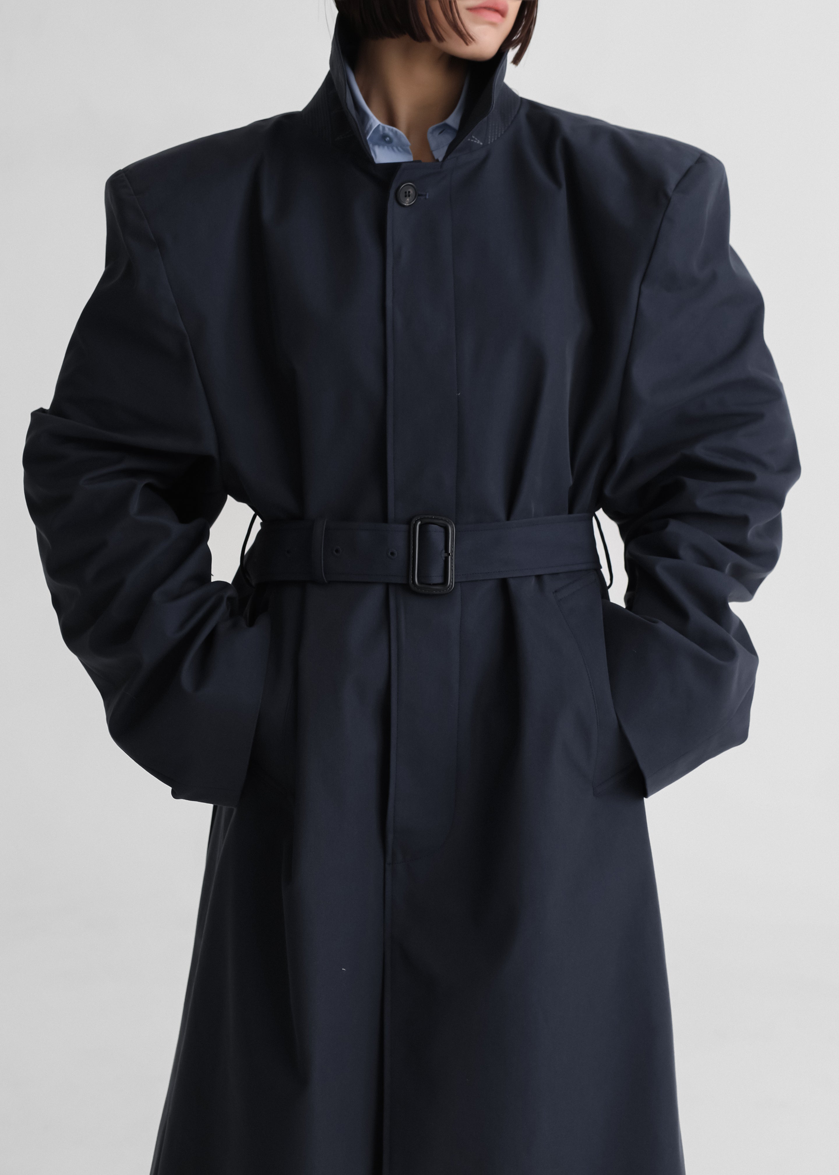 Emden Padded Overcoat - Navy - 11