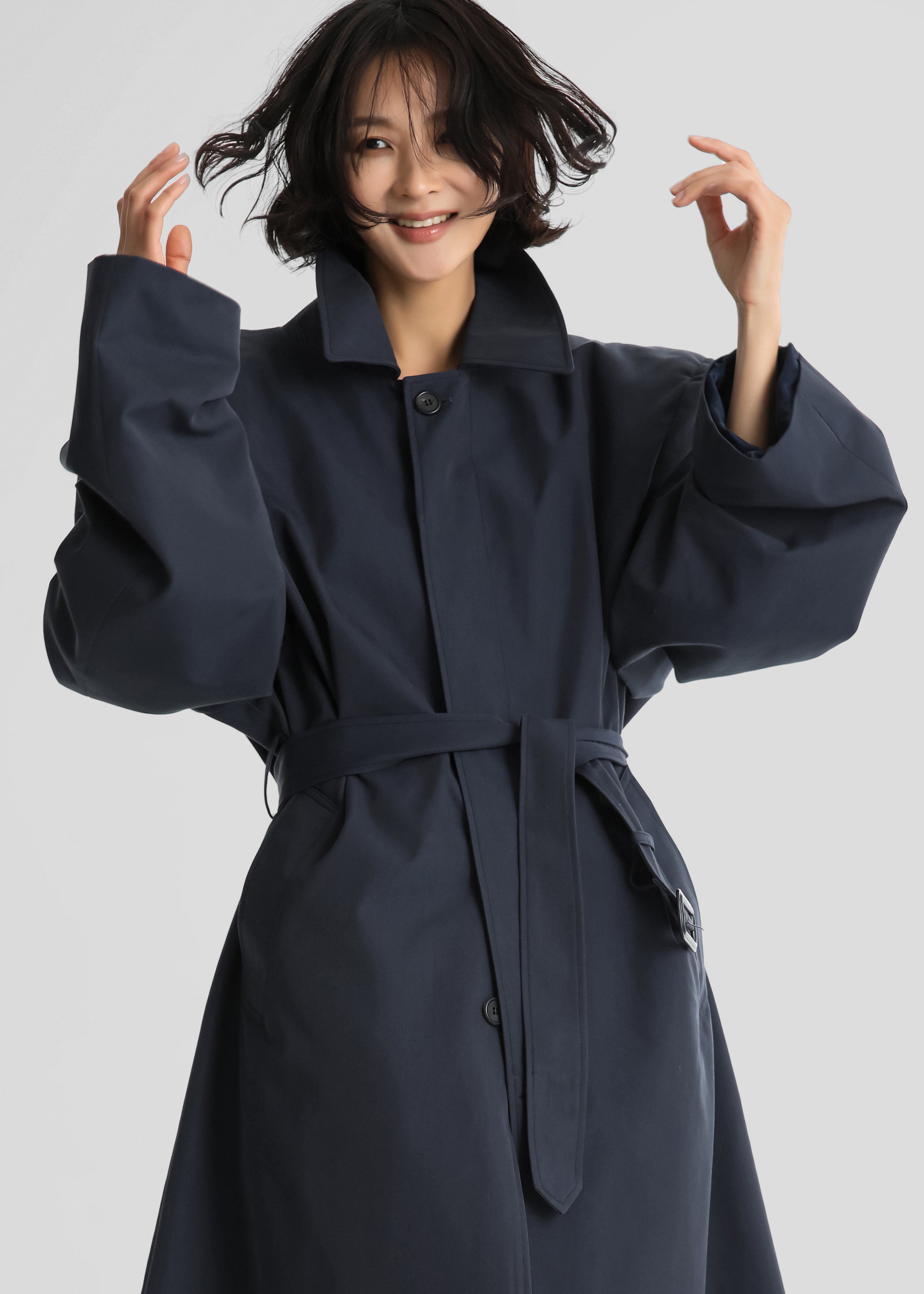 Emden Padded Overcoat - Navy - 4