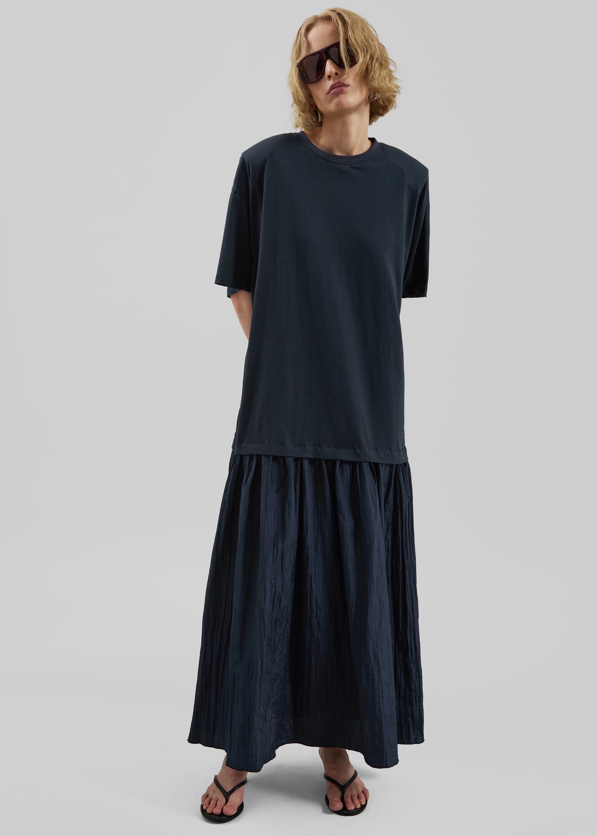 Endell Drop-Waist T-Shirt Dress - Navy - 3