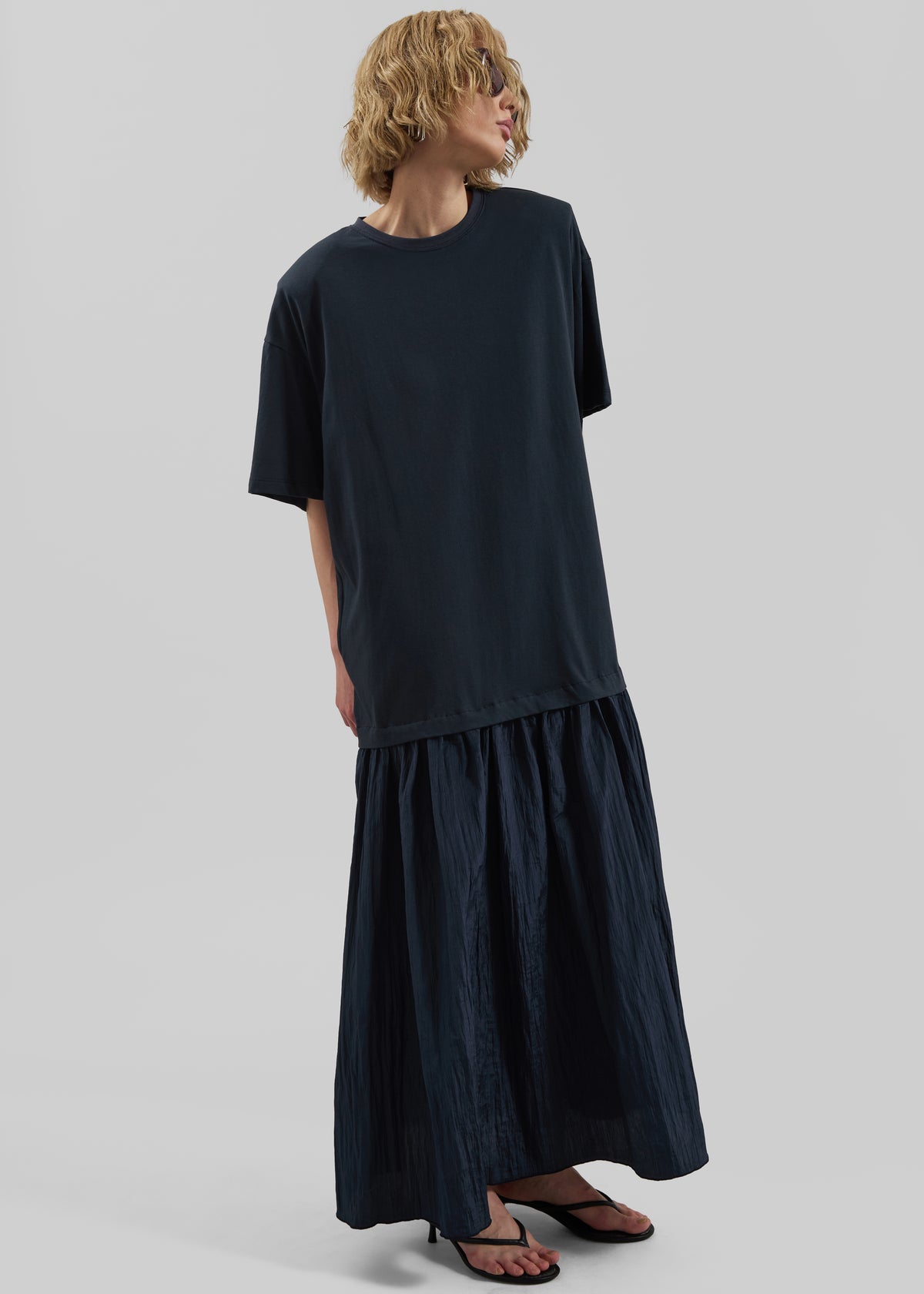Endell Drop-Waist T-Shirt Dress - Navy - 1