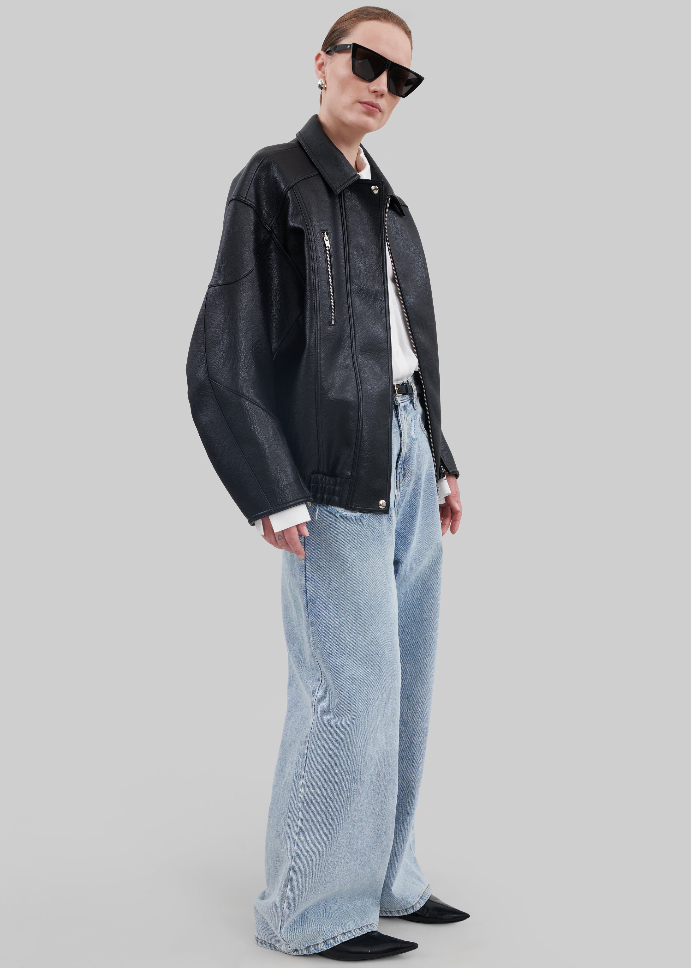 Enora Faux Leather Jacket - Black - 8