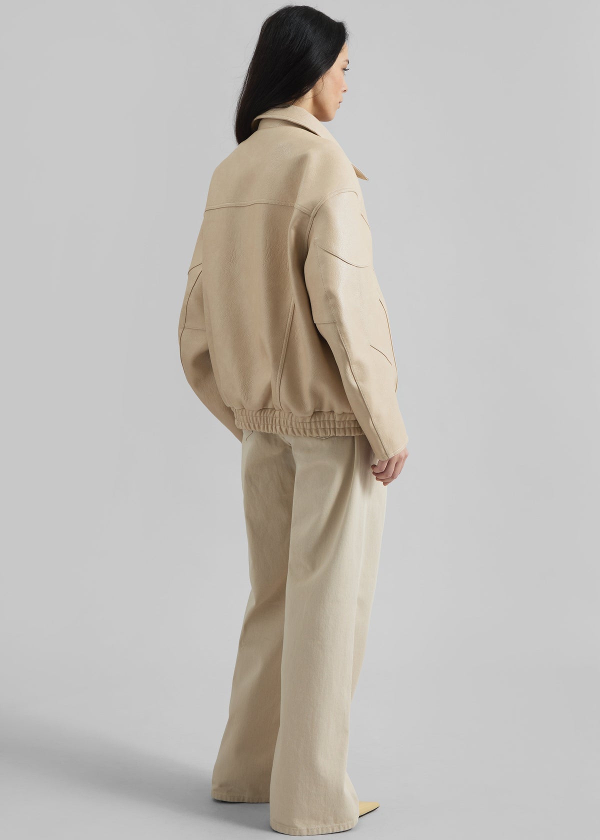 Enora Faux Leather Jacket - Cream - 6