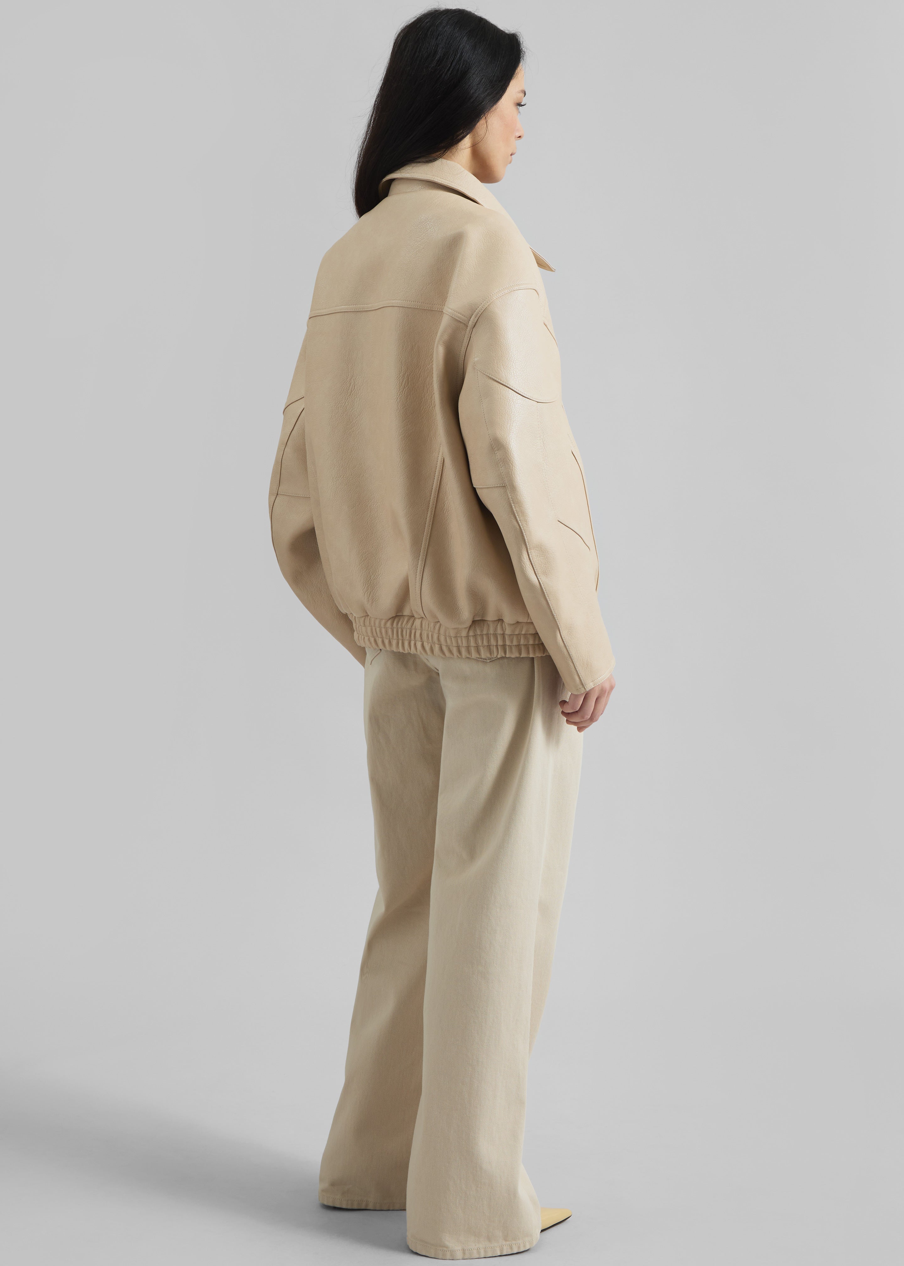 Enora Faux Leather Jacket - Cream - 6
