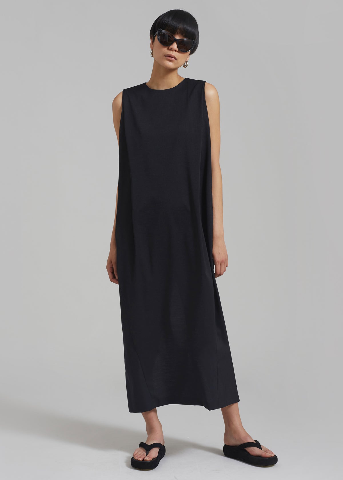 Eryn Sleeveless Pintuck Dress - Black - 3