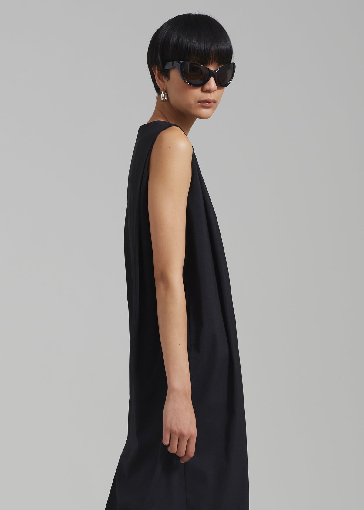 Eryn Sleeveless Pintuck Dress - Black - 4