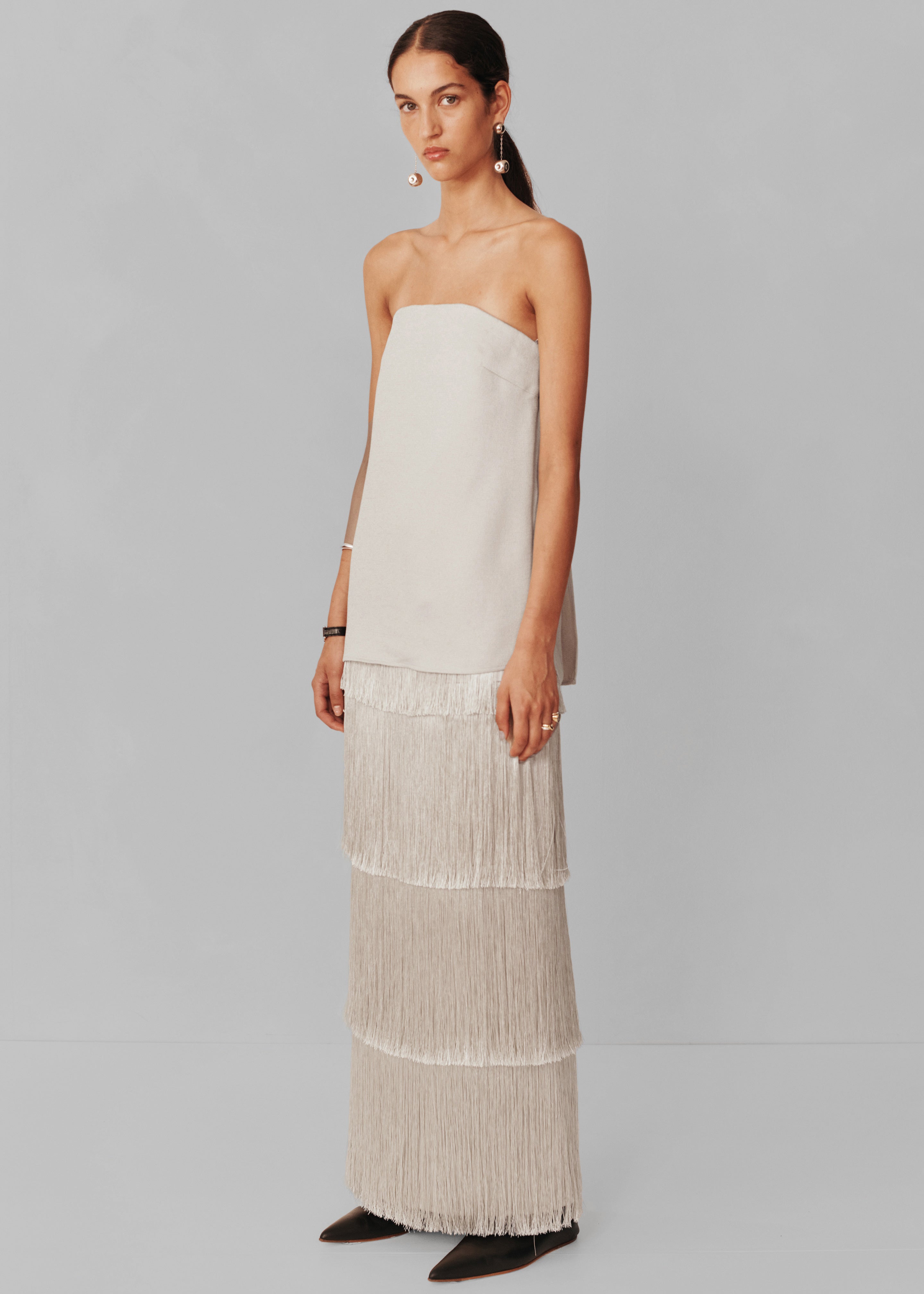 Esse Studios Mono Fringe Skirt - Oyster - 8