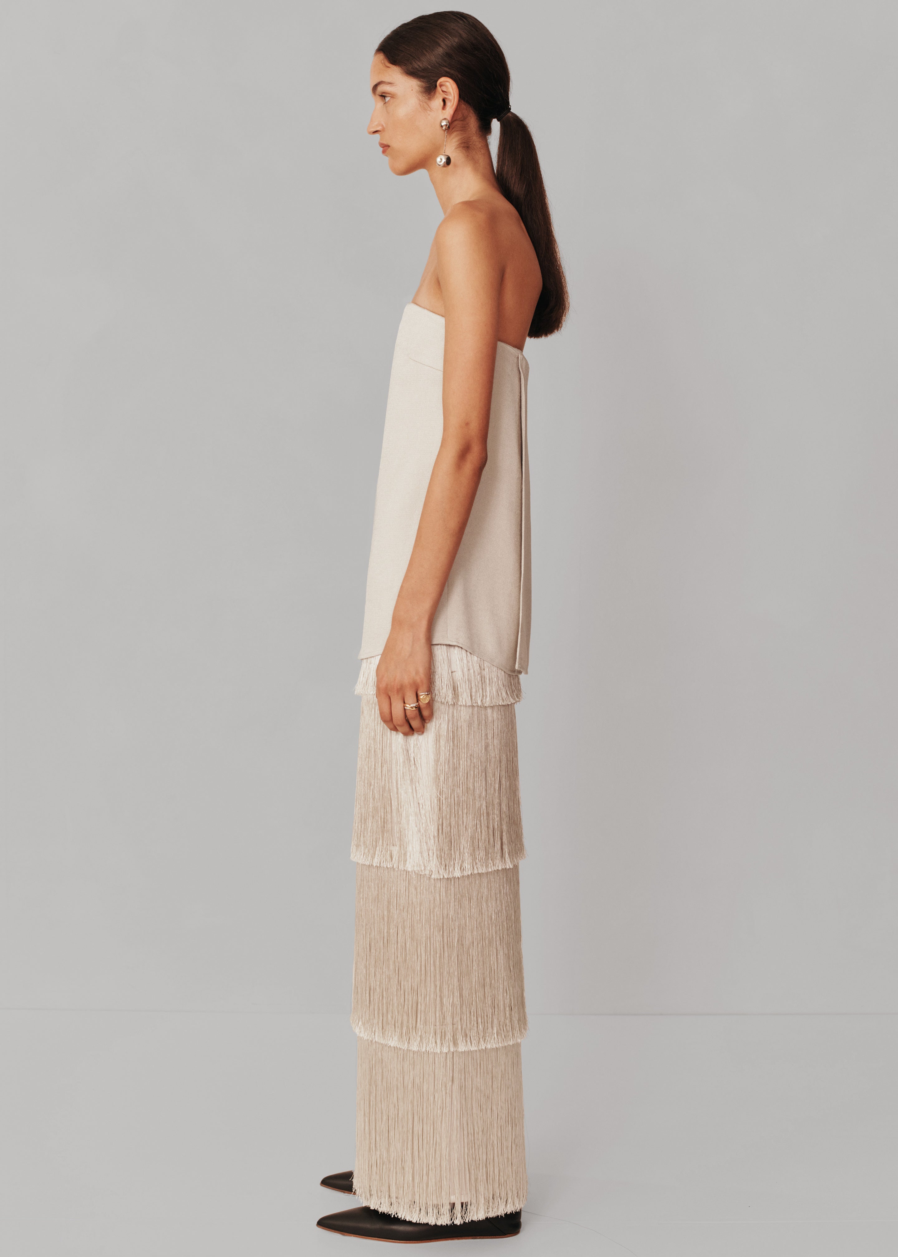 Esse Studios Mono Fringe Skirt - Oyster - 9