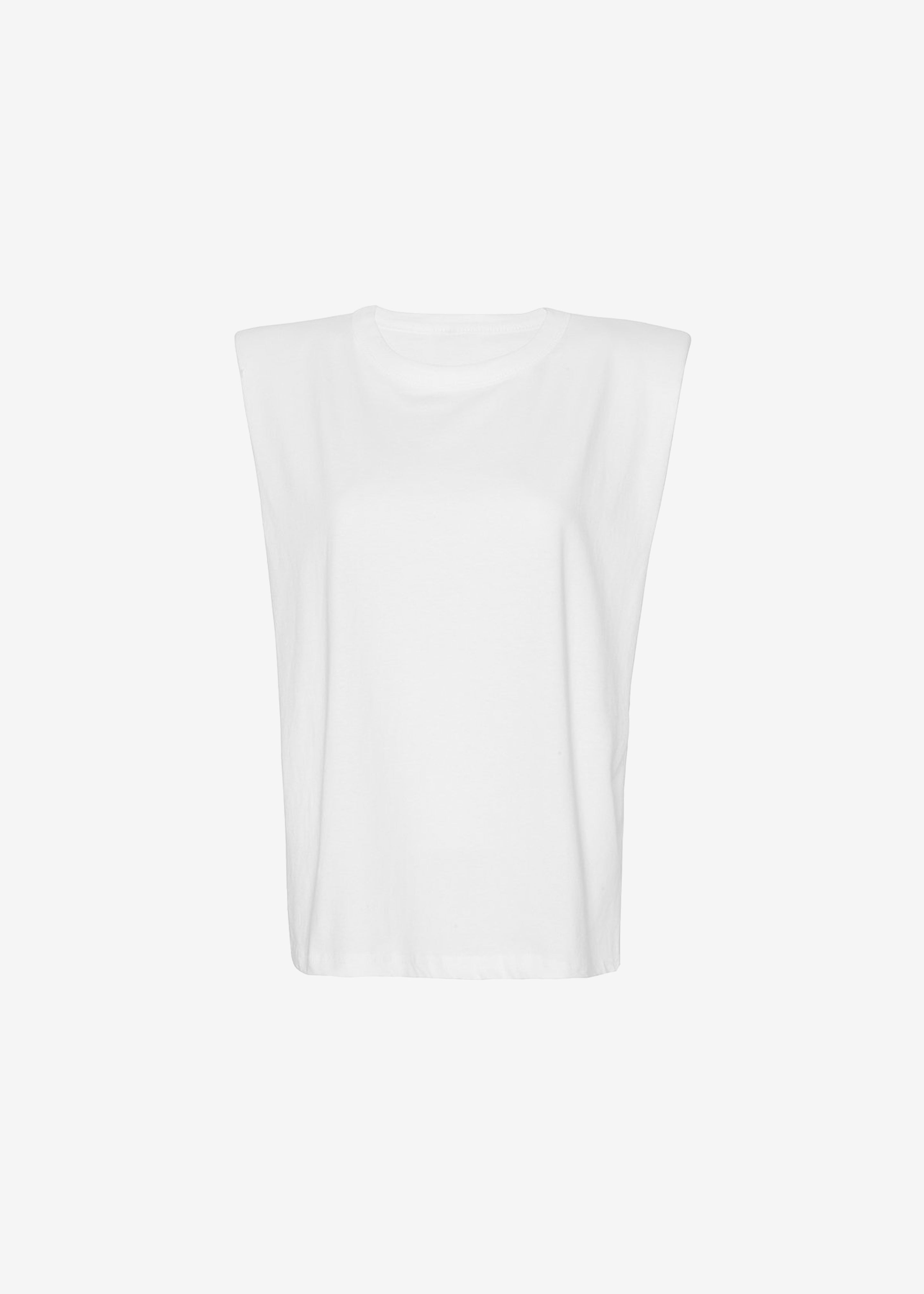Eva Padded Shoulder Muscle T-Shirt - White - 9