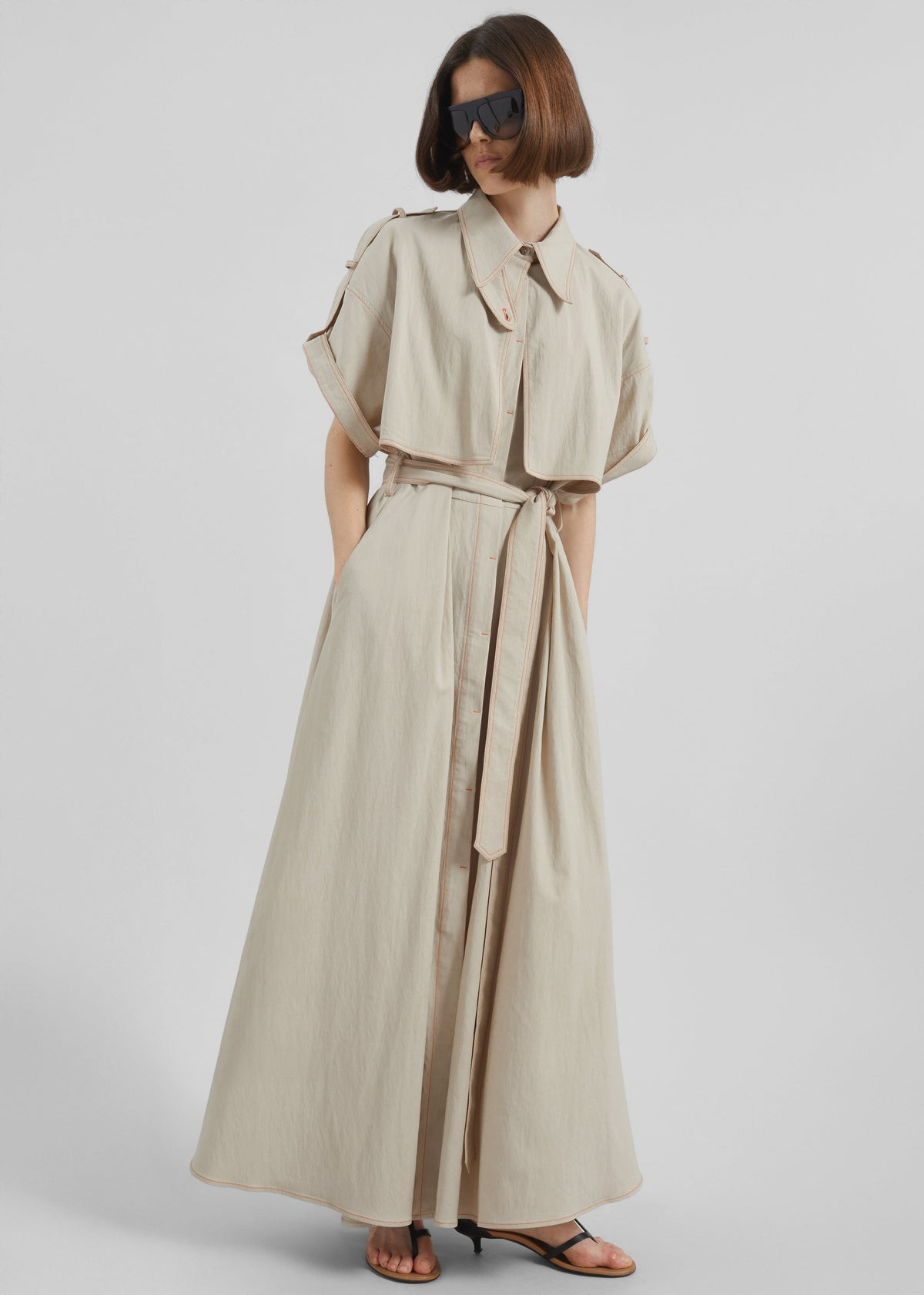 Everset Trench Dress - Beige - 3