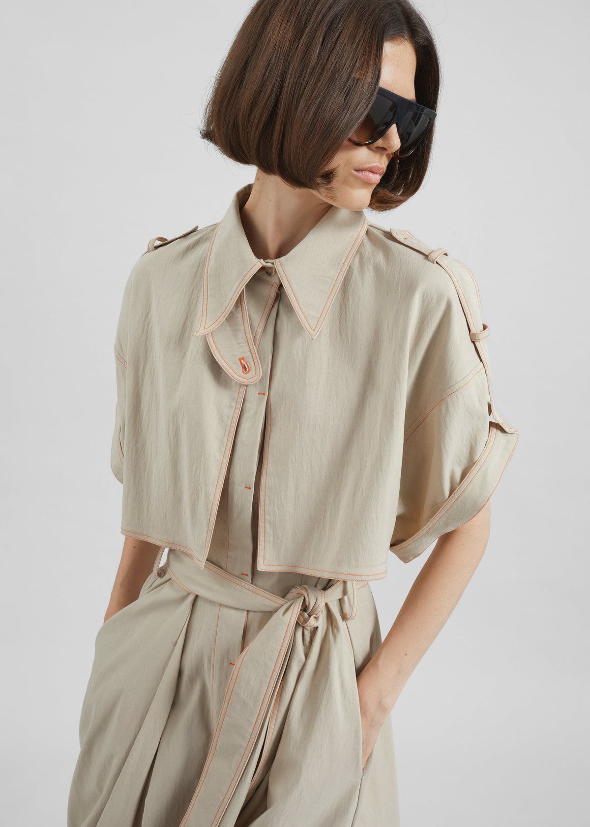 Everset Trench Dress - Beige - 2