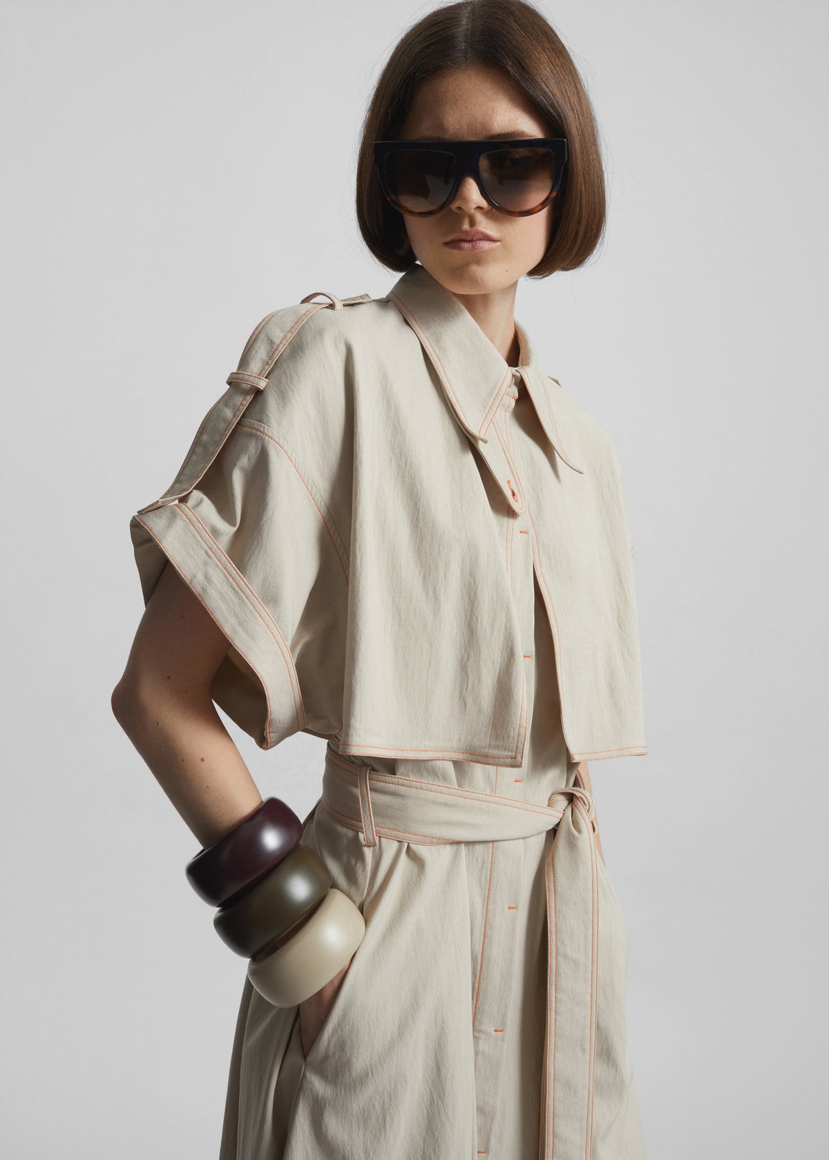 Everset Trench Dress - Beige - 8