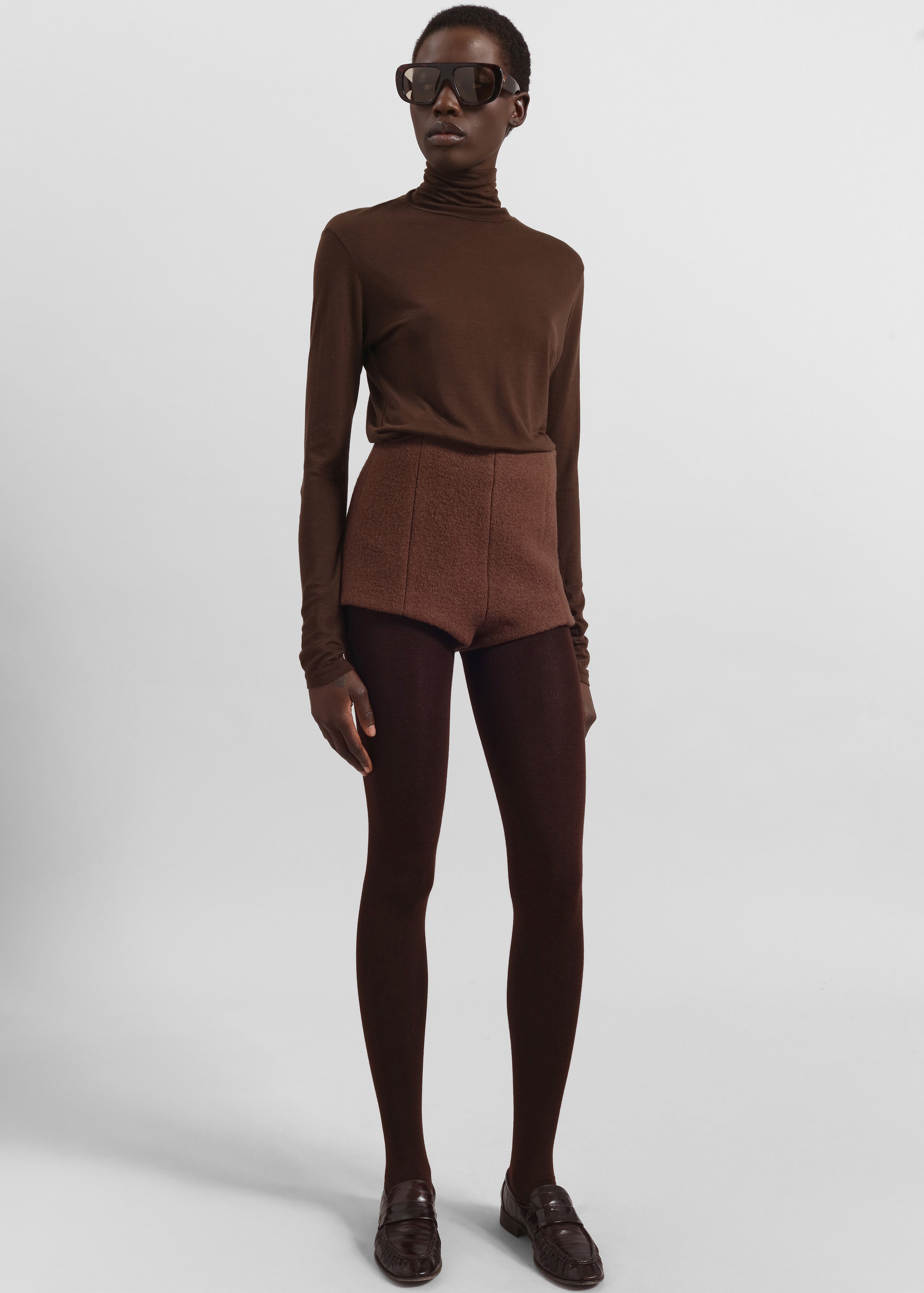 Evren Sheer Turtleneck - Brown - 3