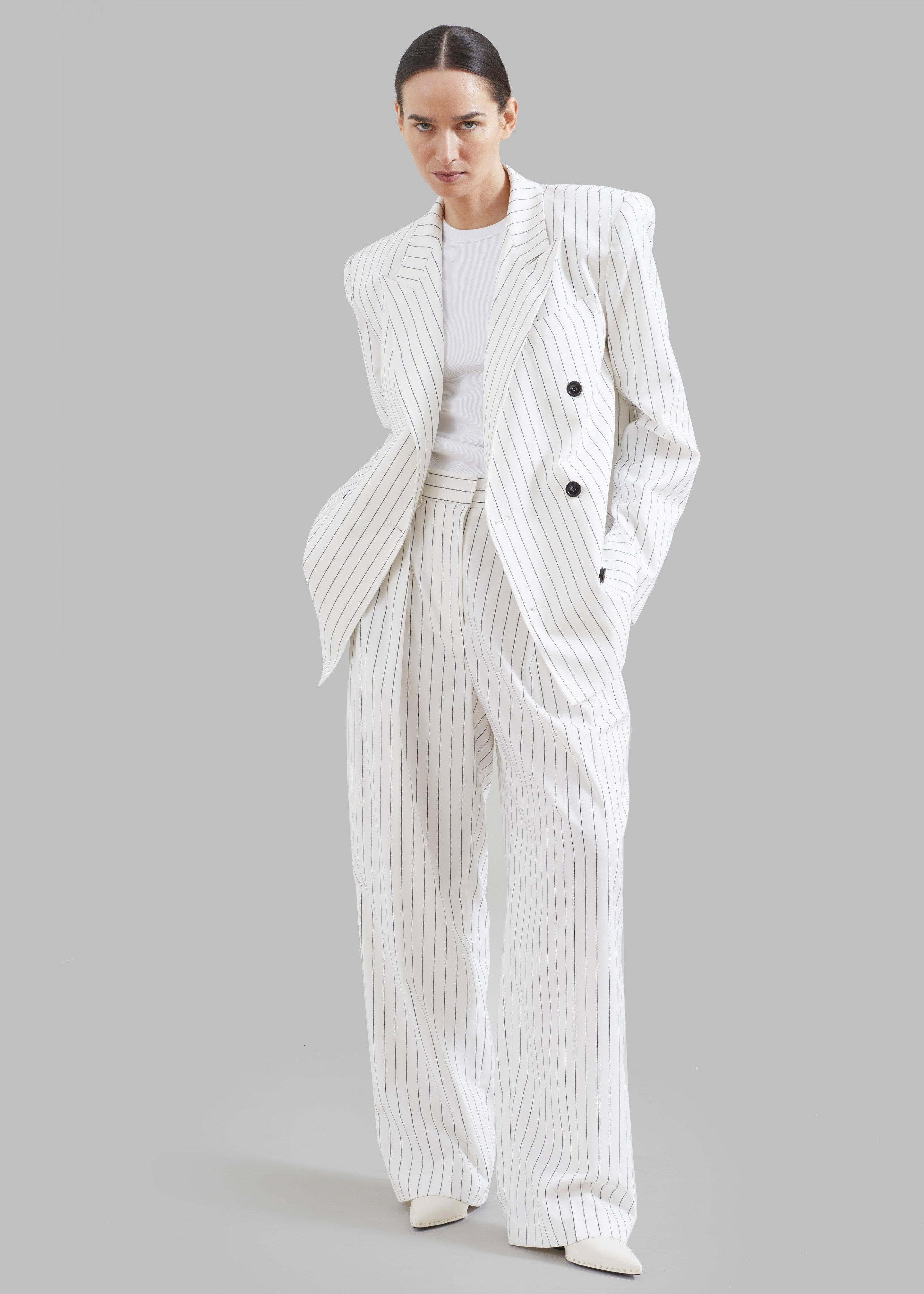 Fargo Oversized Padded Blazer - White - 3