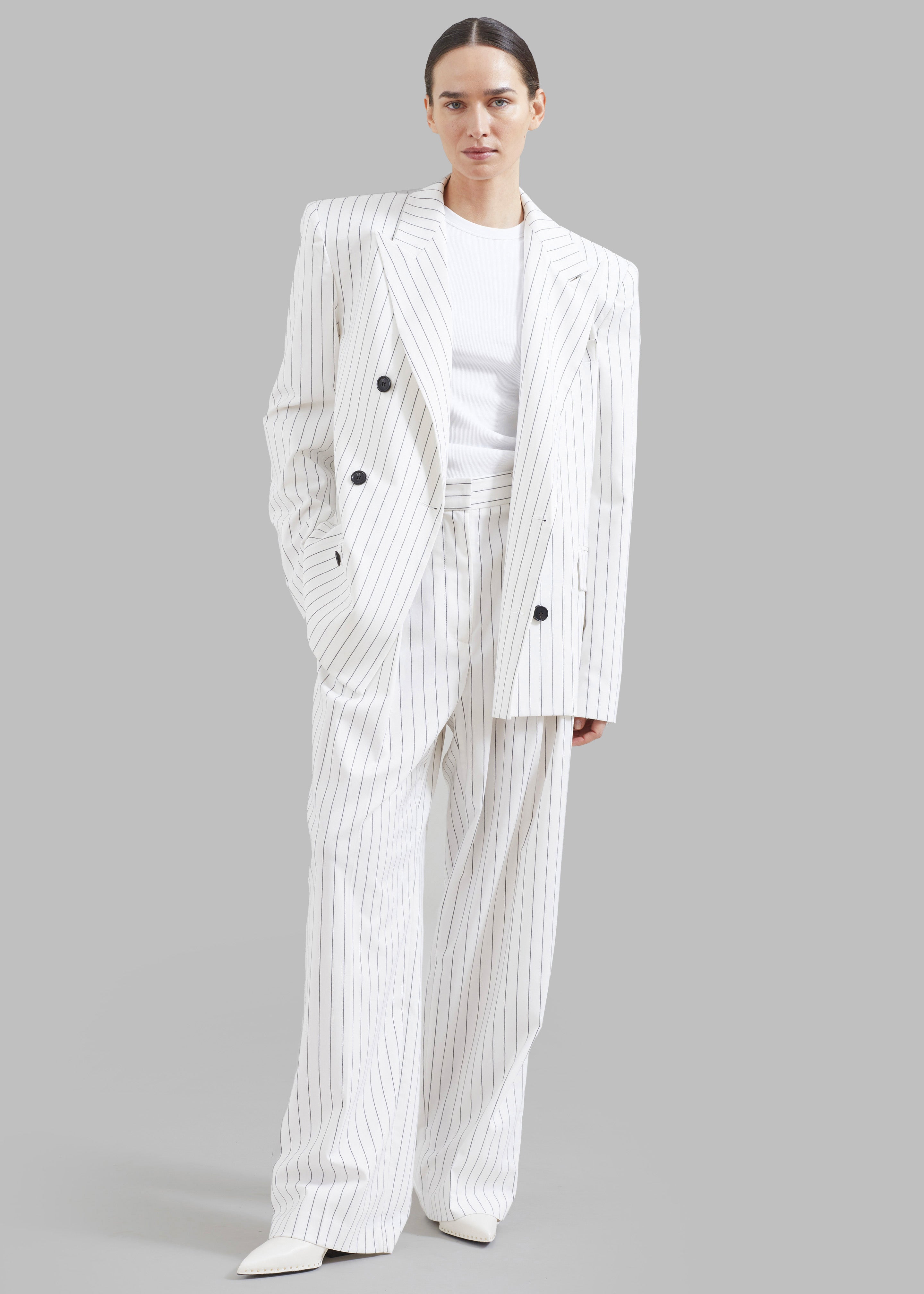 Fargo Oversized Padded Blazer - White - 6