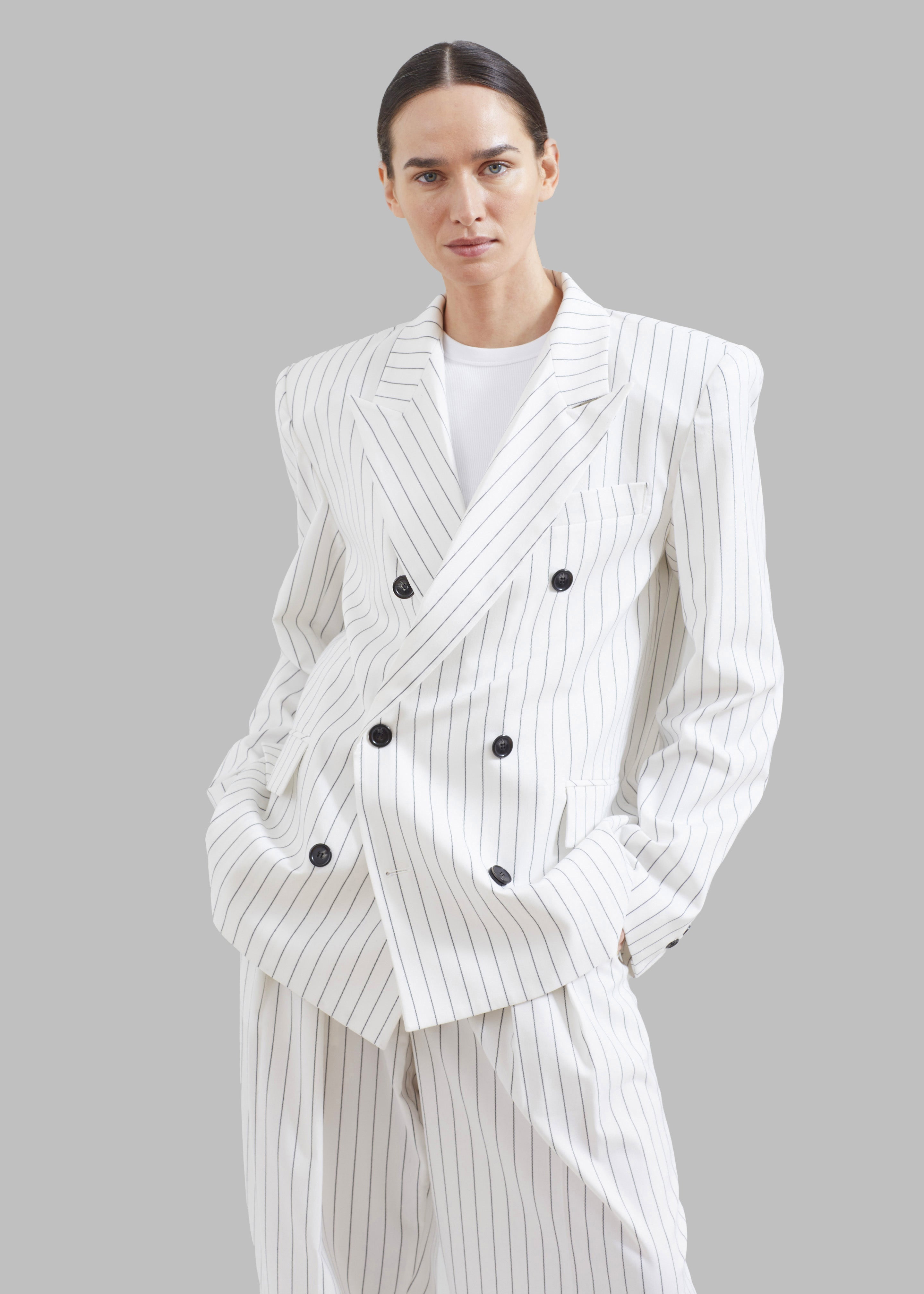 Fargo Oversized Padded Blazer - White - 1