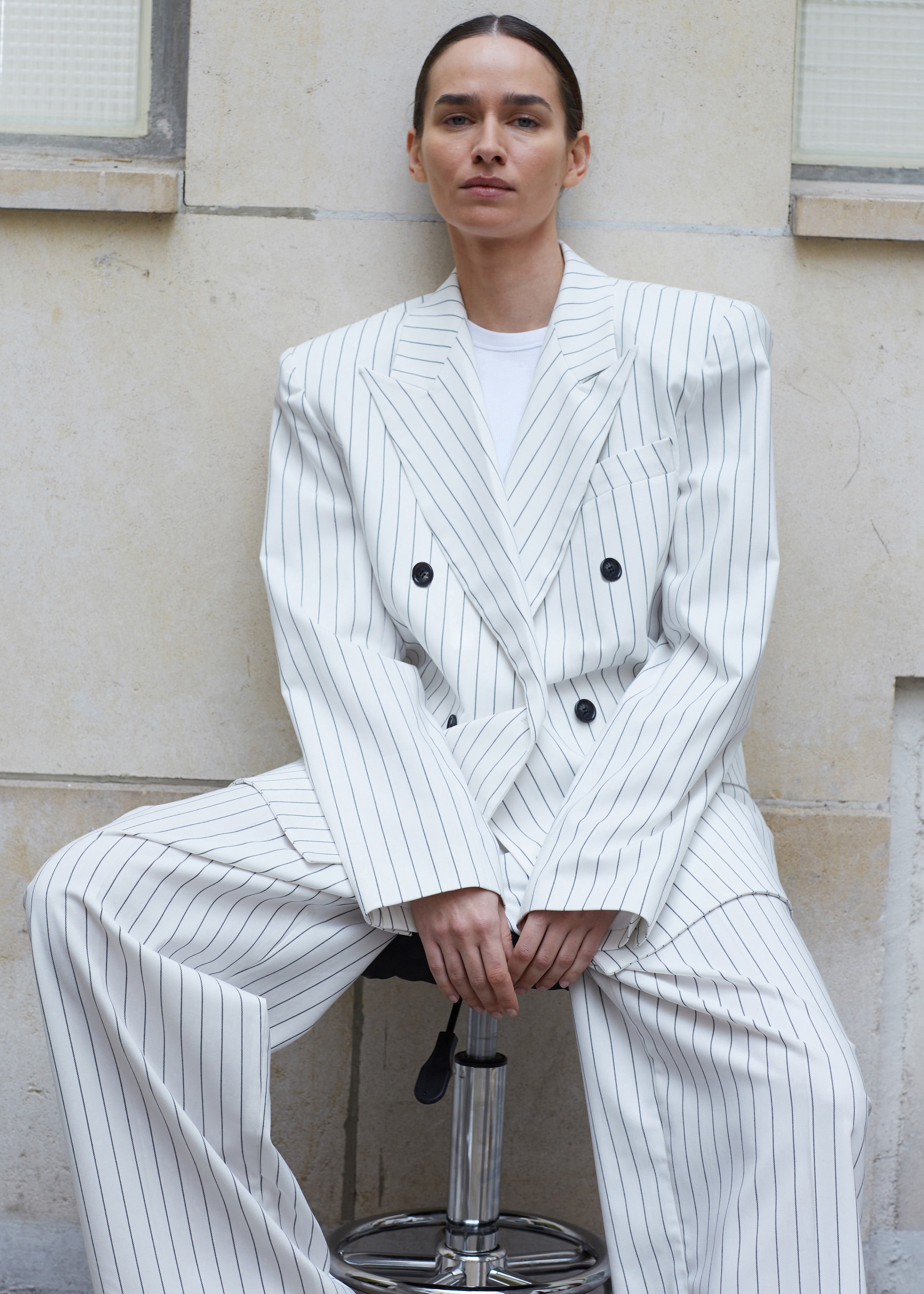 Fargo Oversized Padded Blazer - White - 4