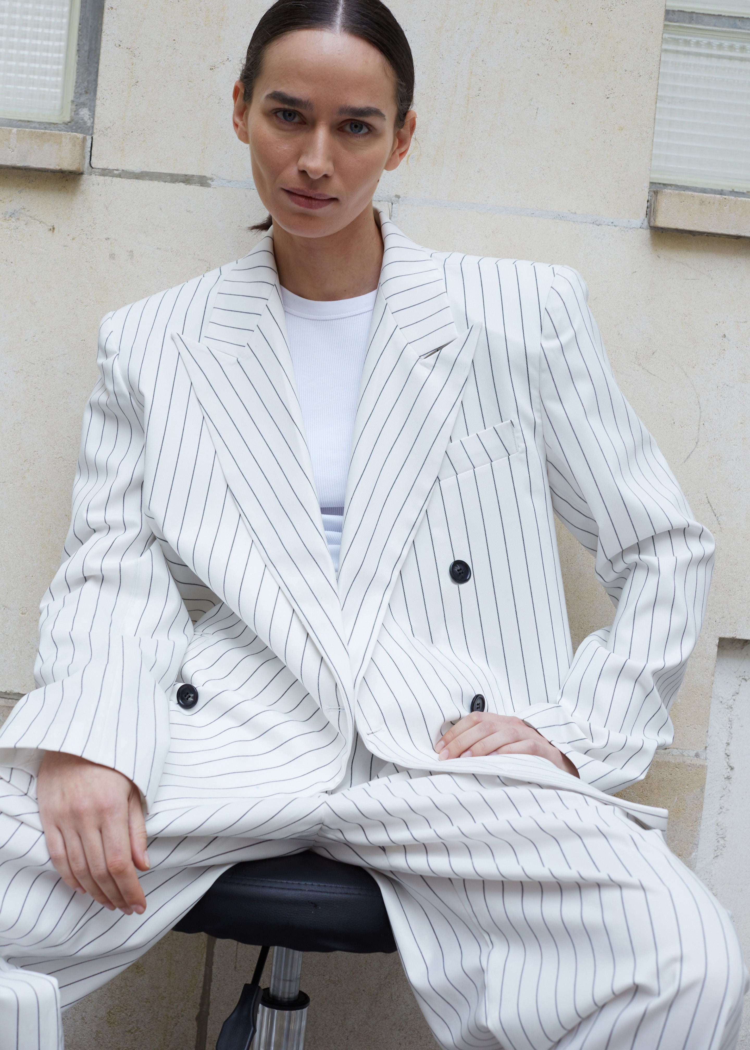 Fargo Oversized Padded Blazer - White - 7