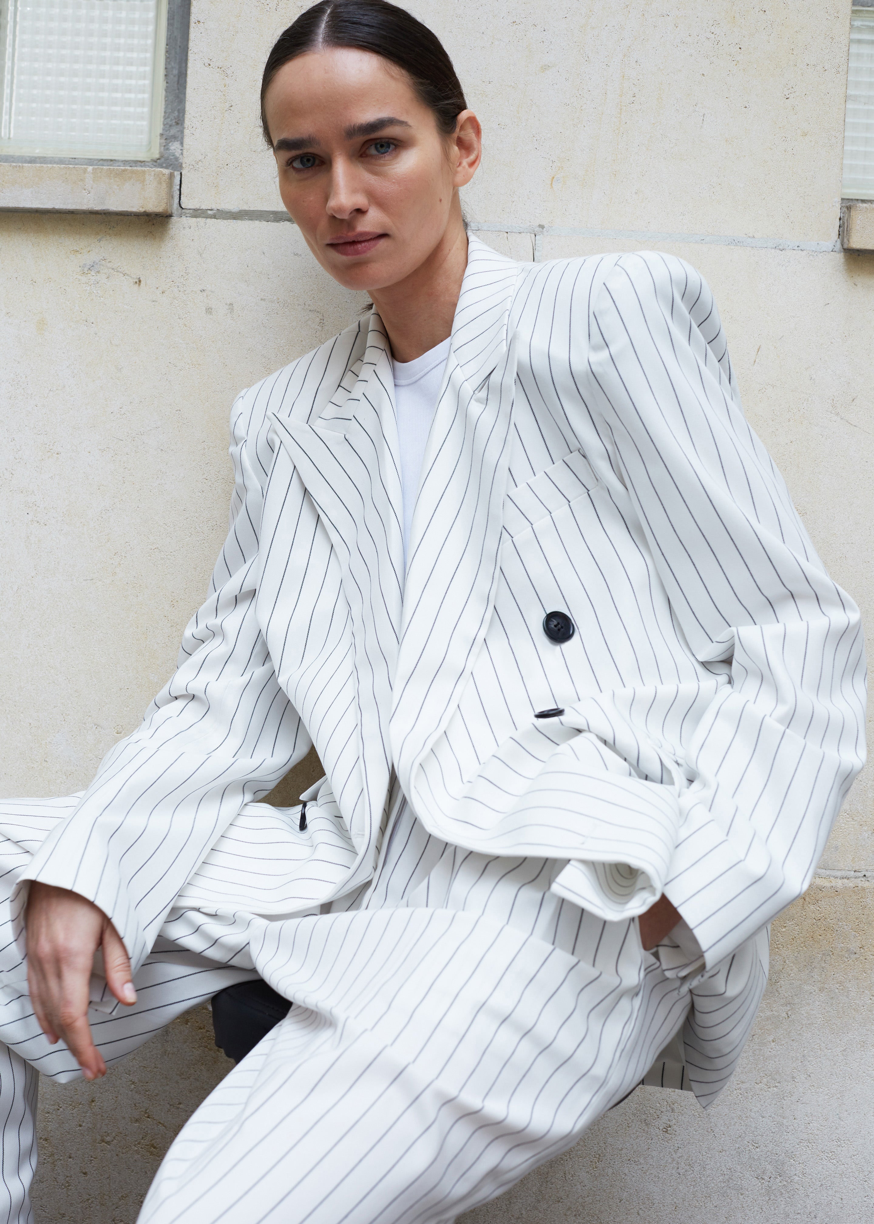 Fargo Oversized Padded Blazer - White - 5