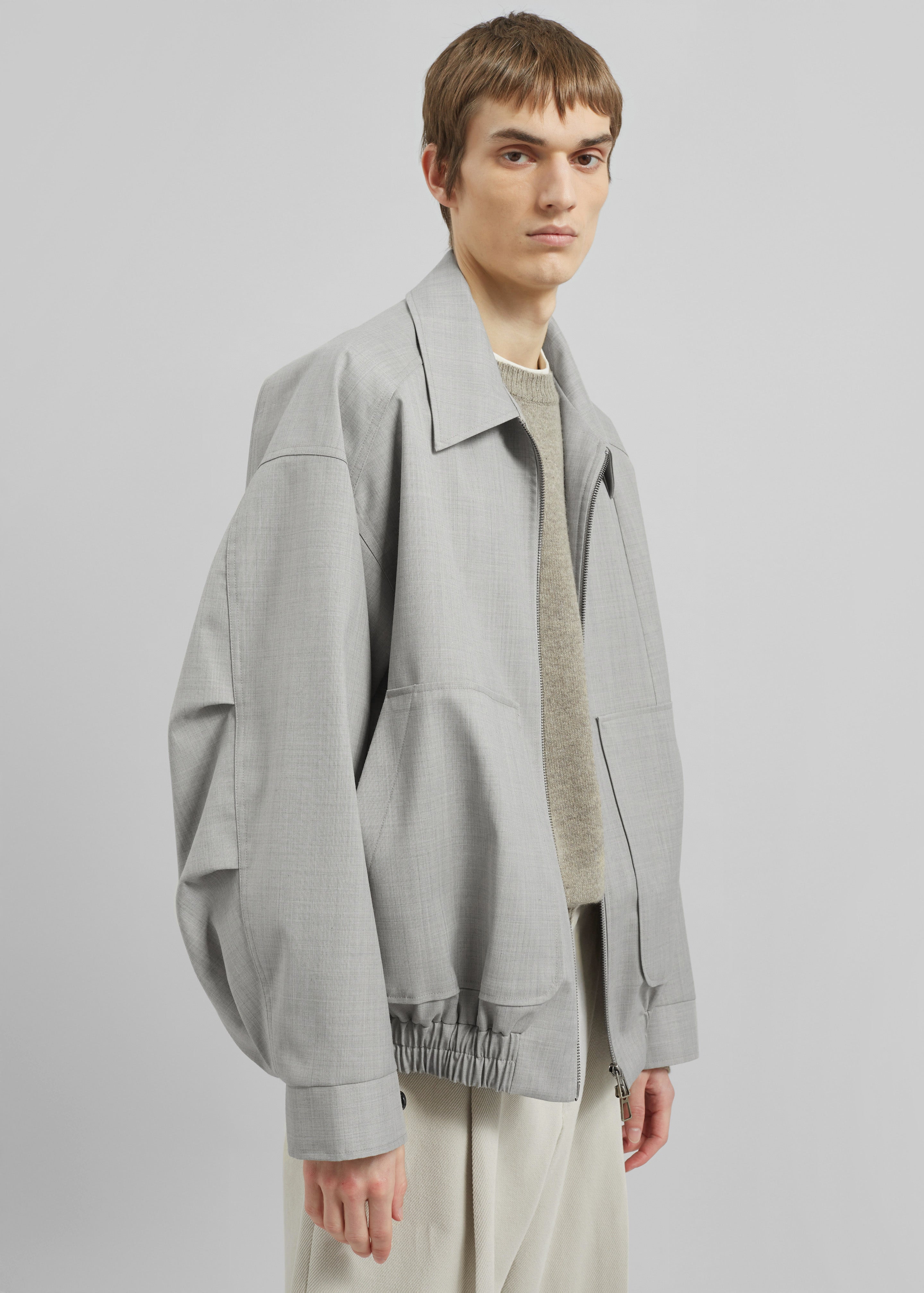 Felix Textured Jacket - Greige Melange - 8