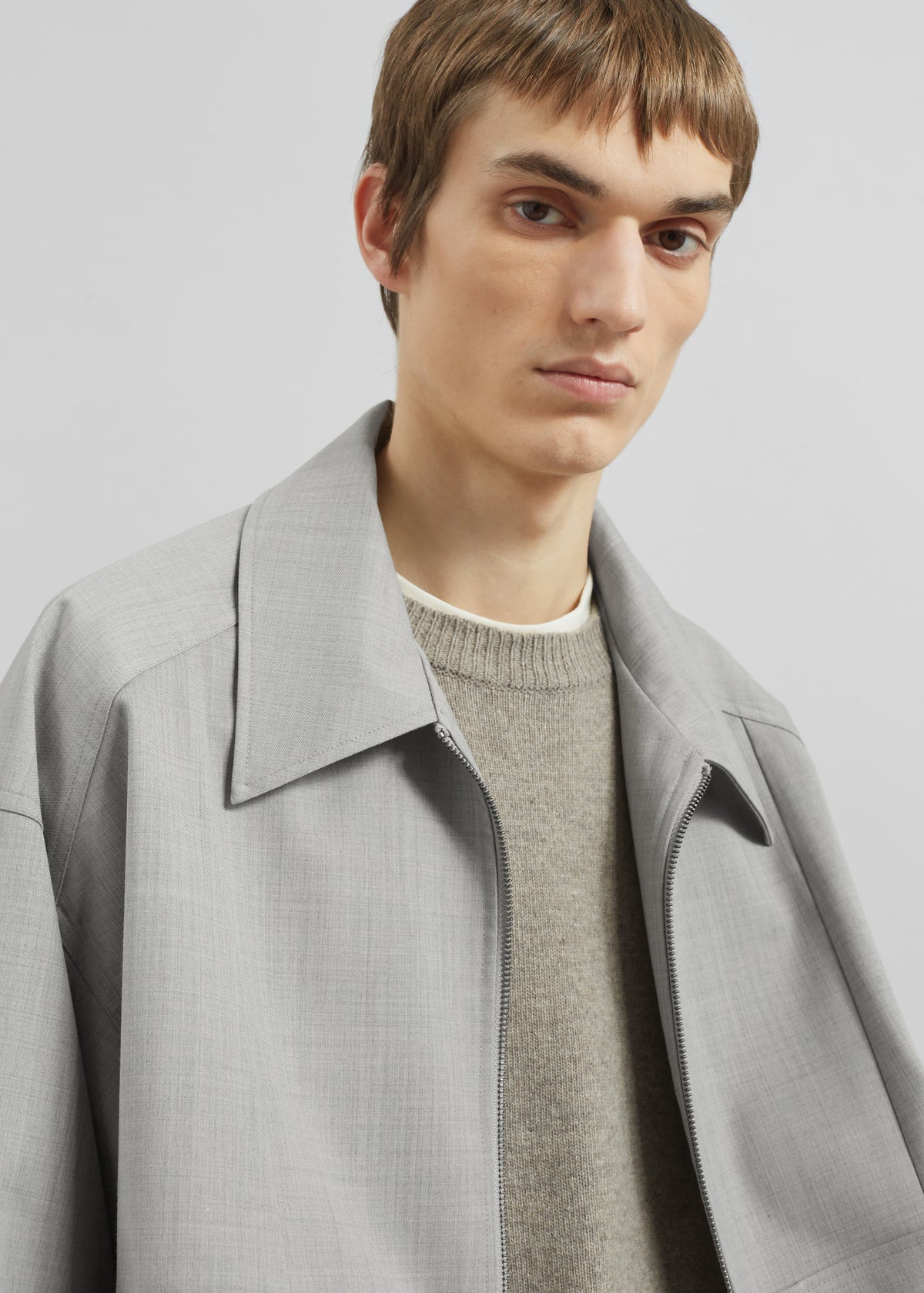 Felix Textured Jacket - Greige Melange - 3