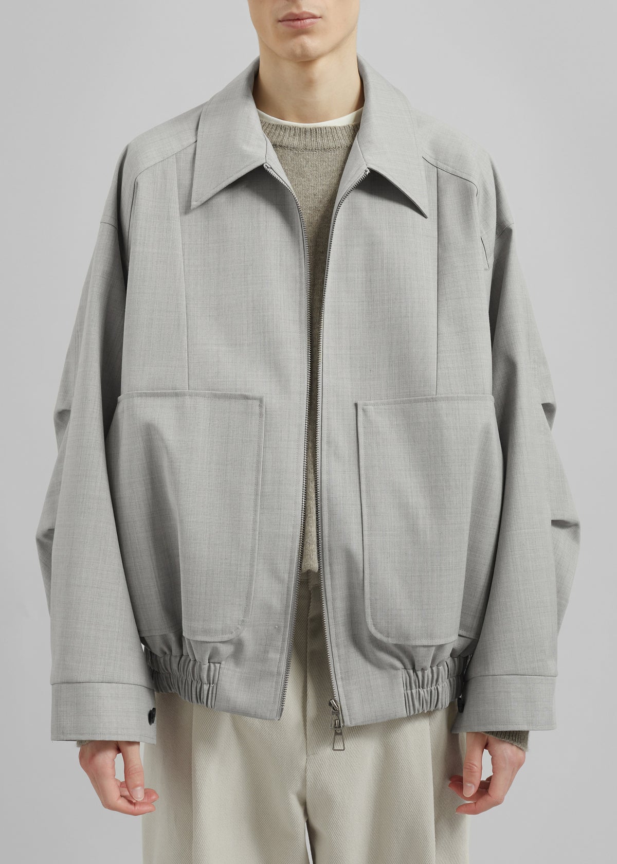 Felix Textured Jacket - Greige Melange - 4