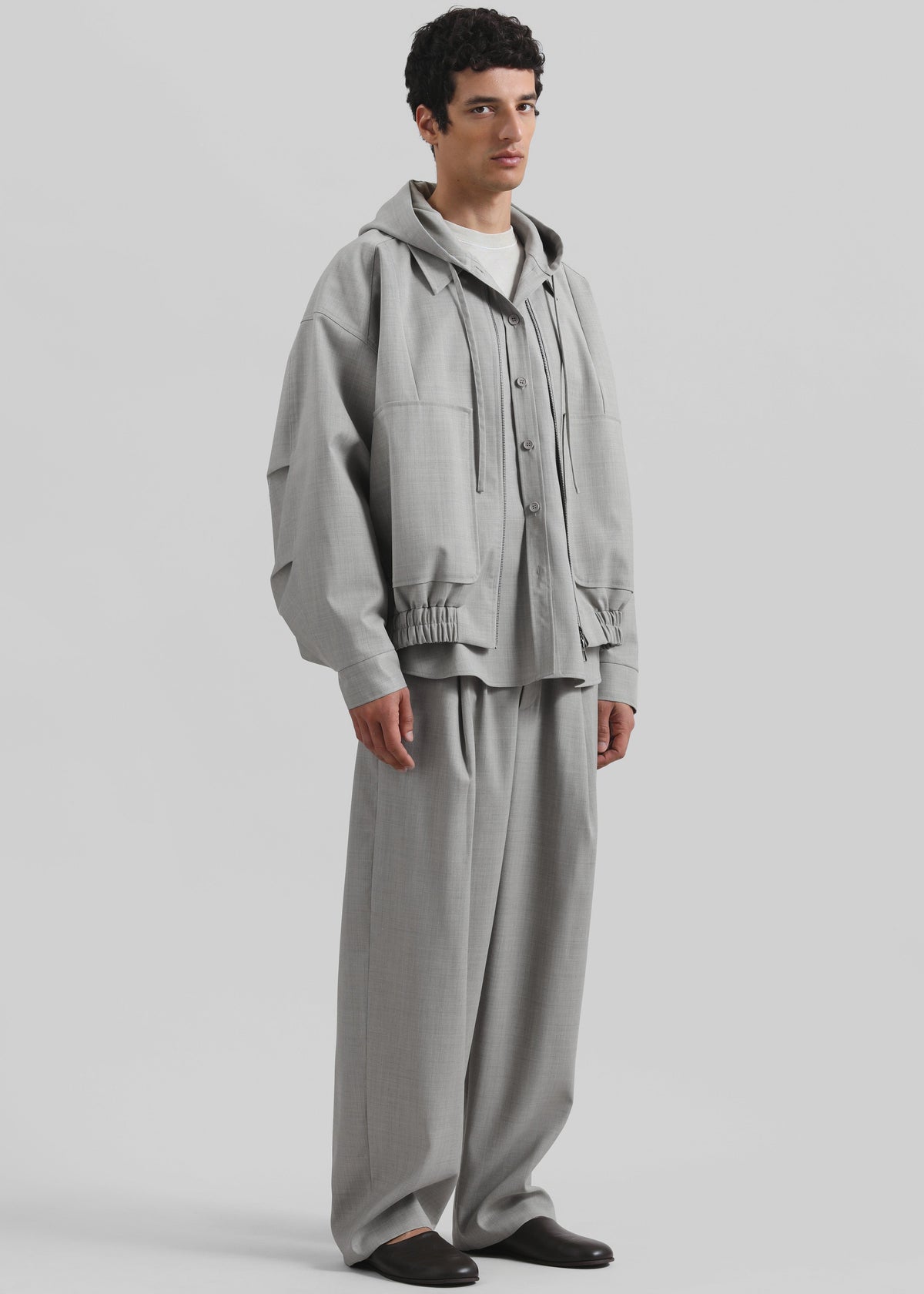 Felix Textured Trousers - Greige Melange - 7