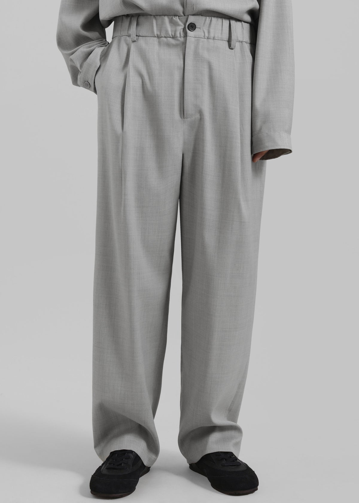 Felix Textured Trousers - Greige Melange - 4