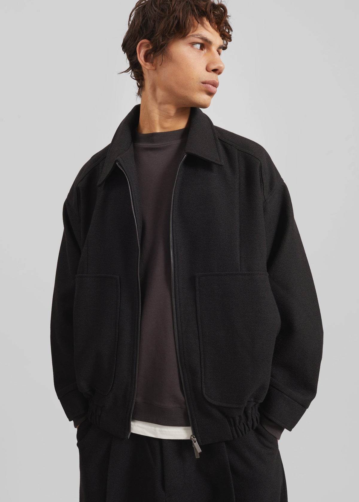 Felix Wool Blend Jacket - Black - 1