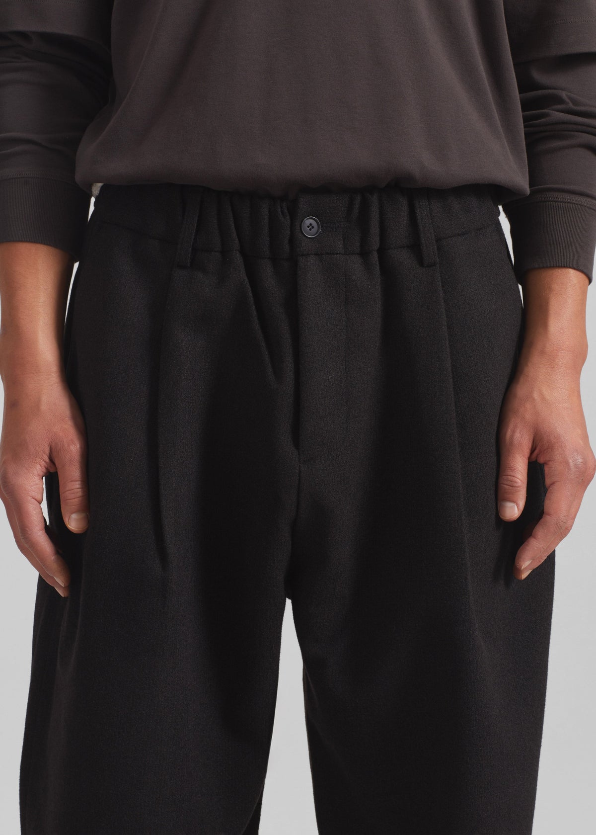 Felix Wool Blend Trousers - Black - 2