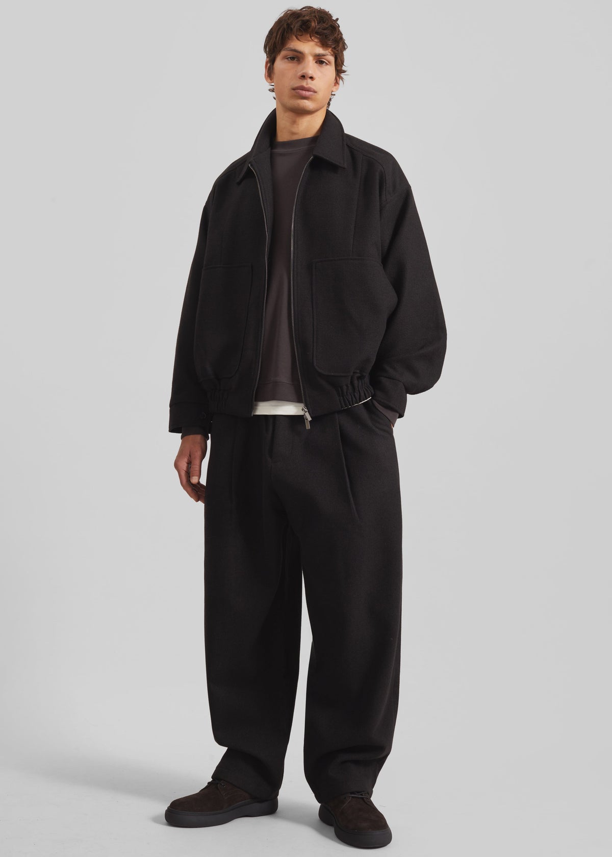 Felix Wool Blend Trousers - Black - 3