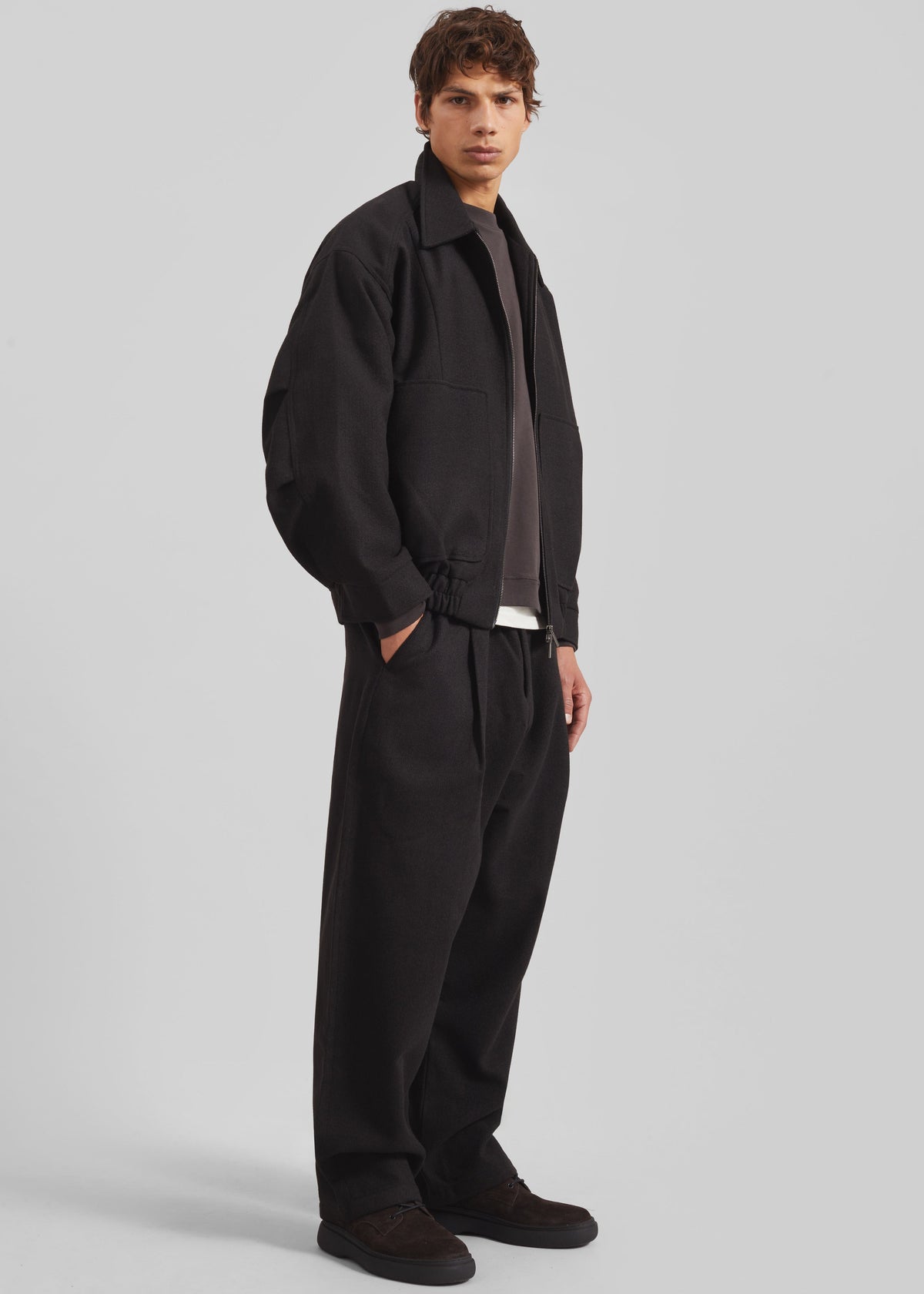 Felix Wool Blend Trousers - Black - 7