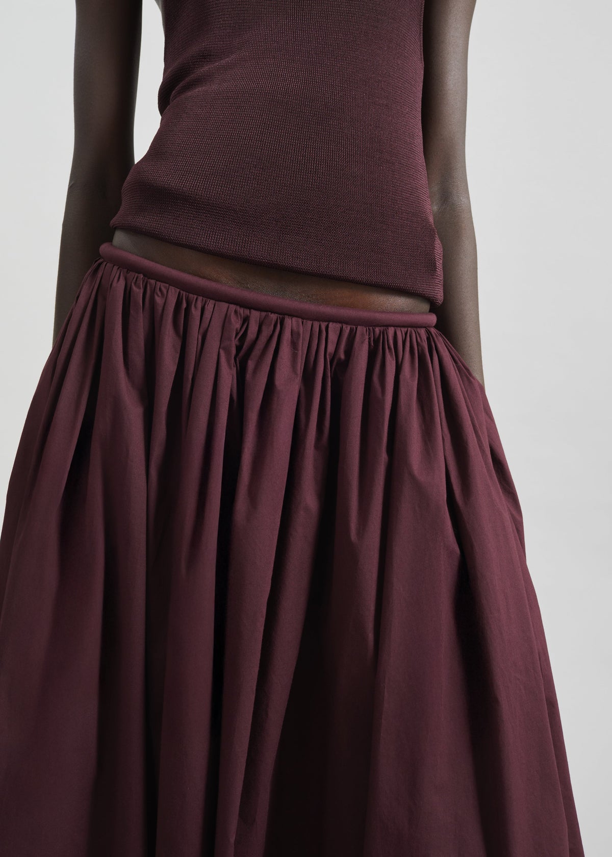 Gaeta Wide Corded Waistband Culottes - Burgundy - 6