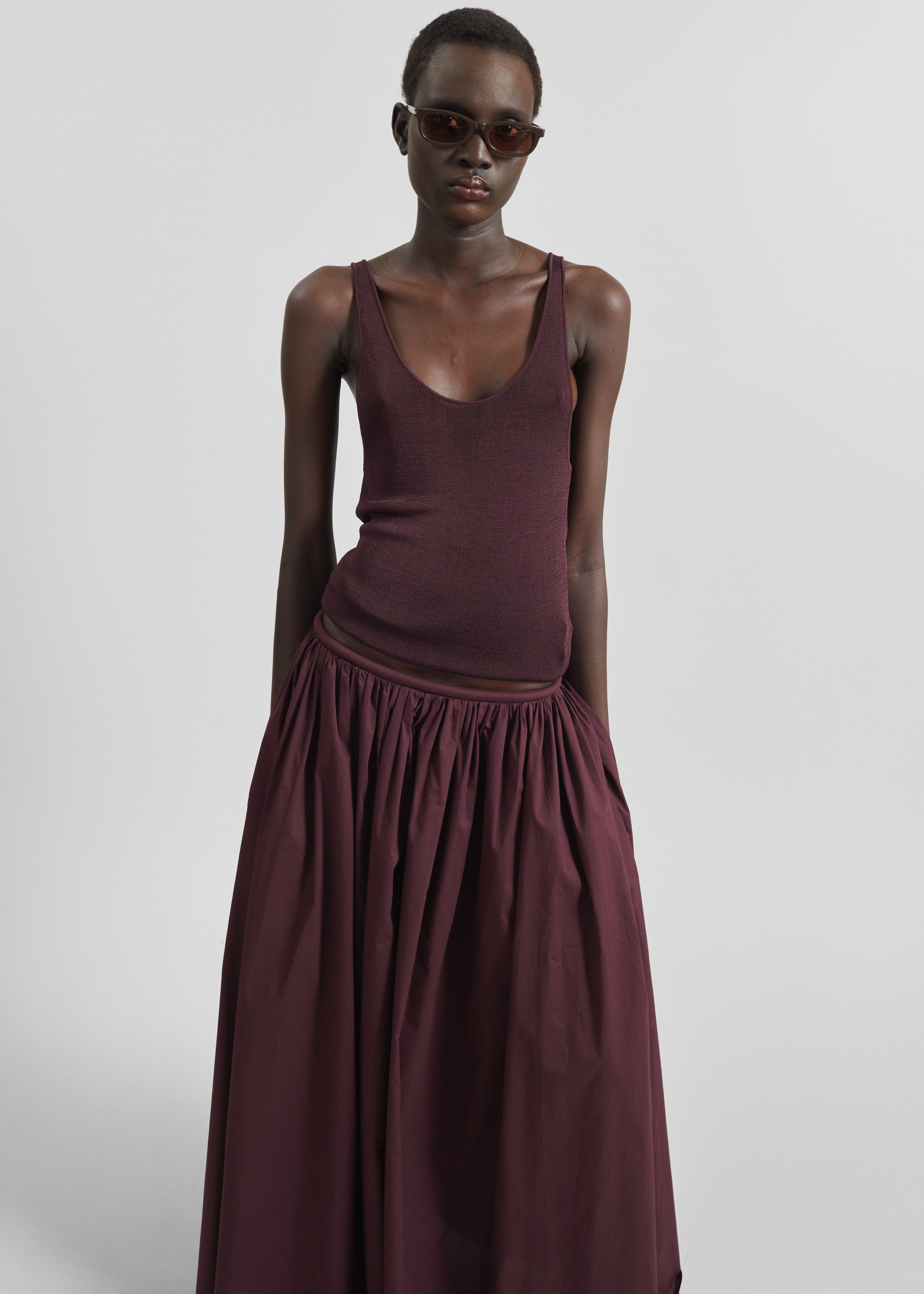 Gaeta Wide Corded Waistband Culottes - Burgundy - 8