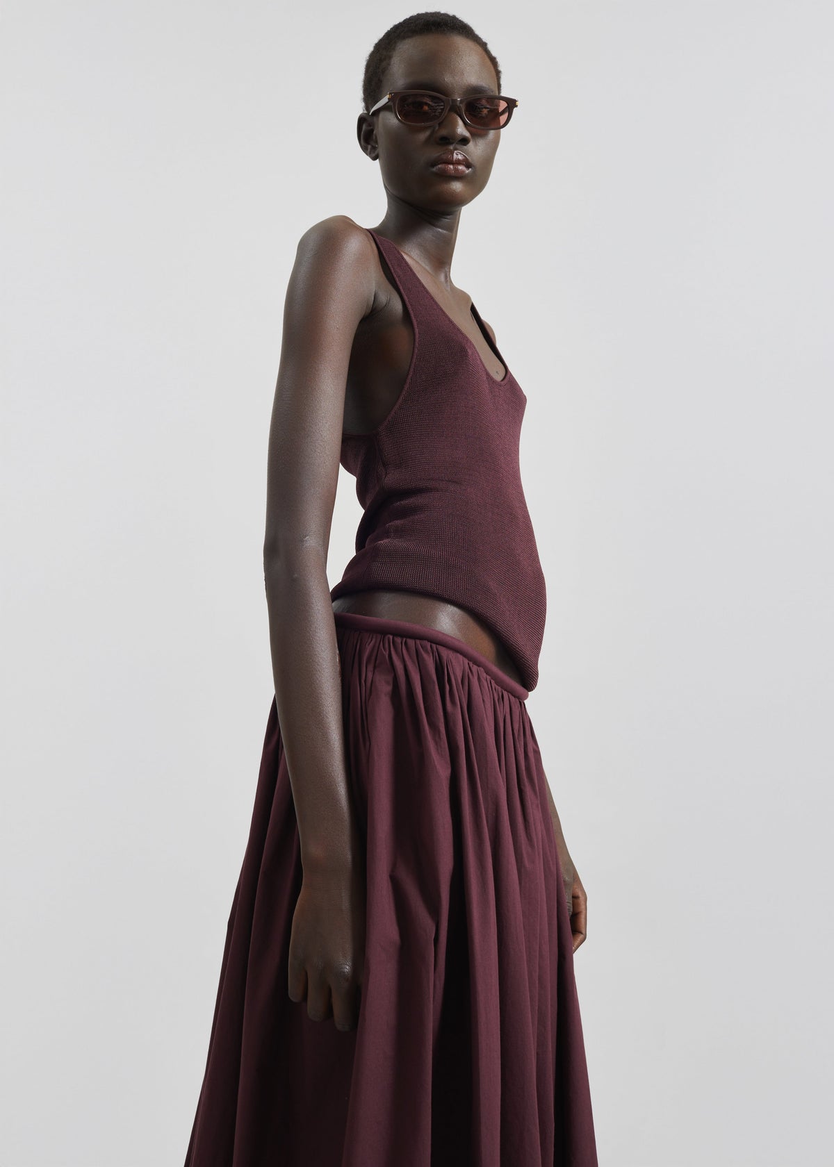 Gaeta Wide Corded Waistband Culottes - Burgundy - 3
