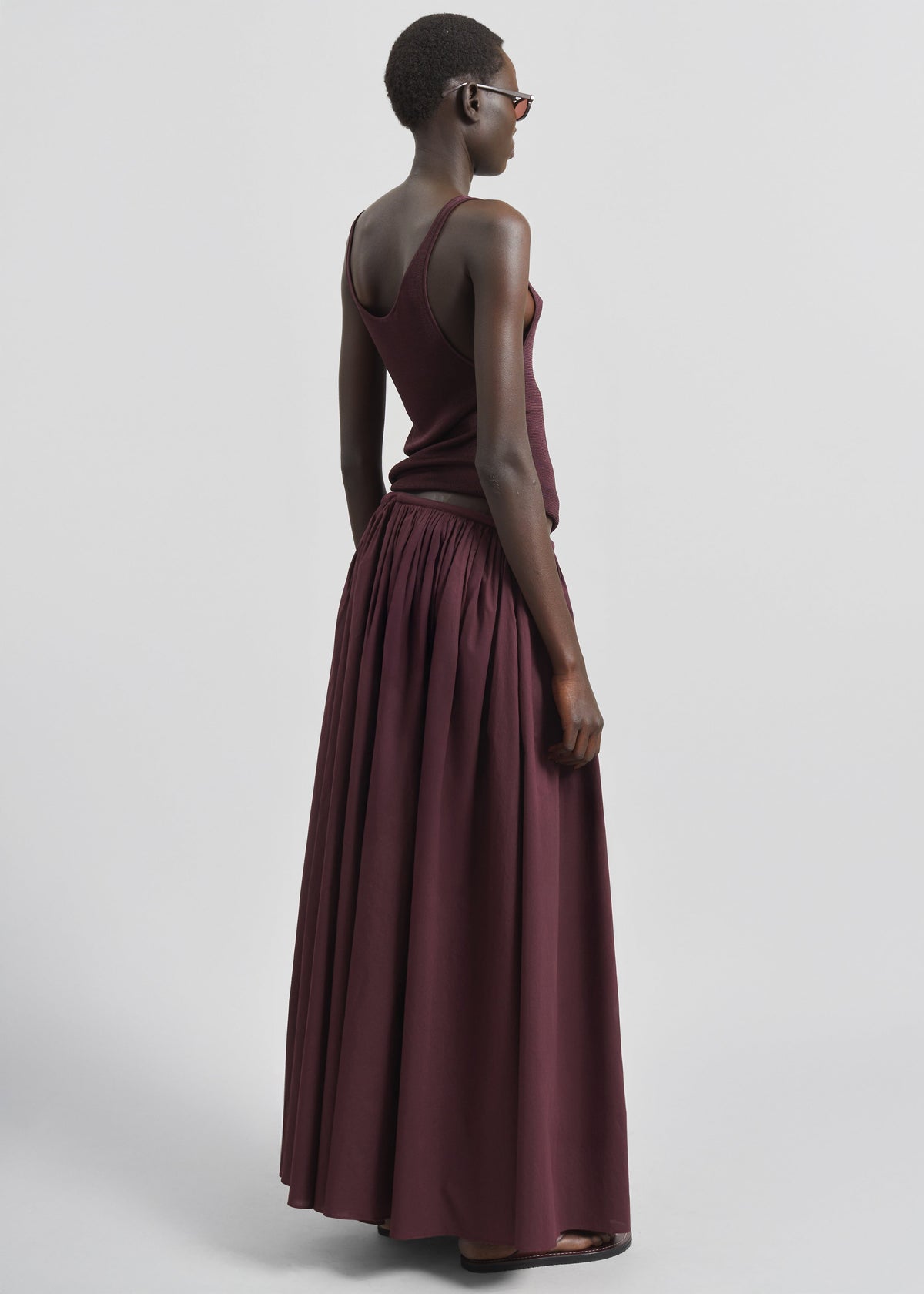 Gaeta Wide Corded Waistband Culottes - Burgundy - 9