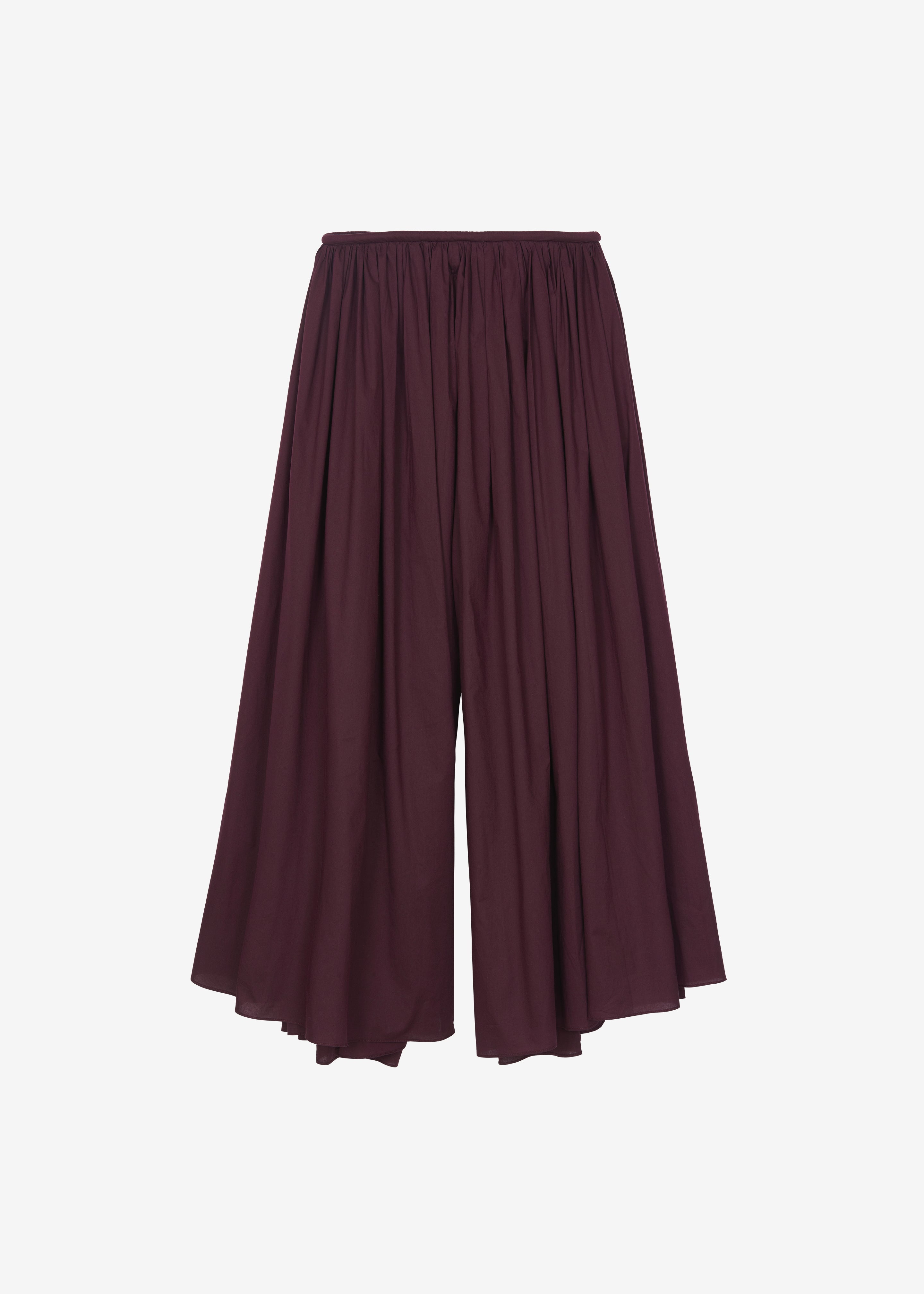 Gaeta Wide Corded Waistband Culottes - Burgundy - 10