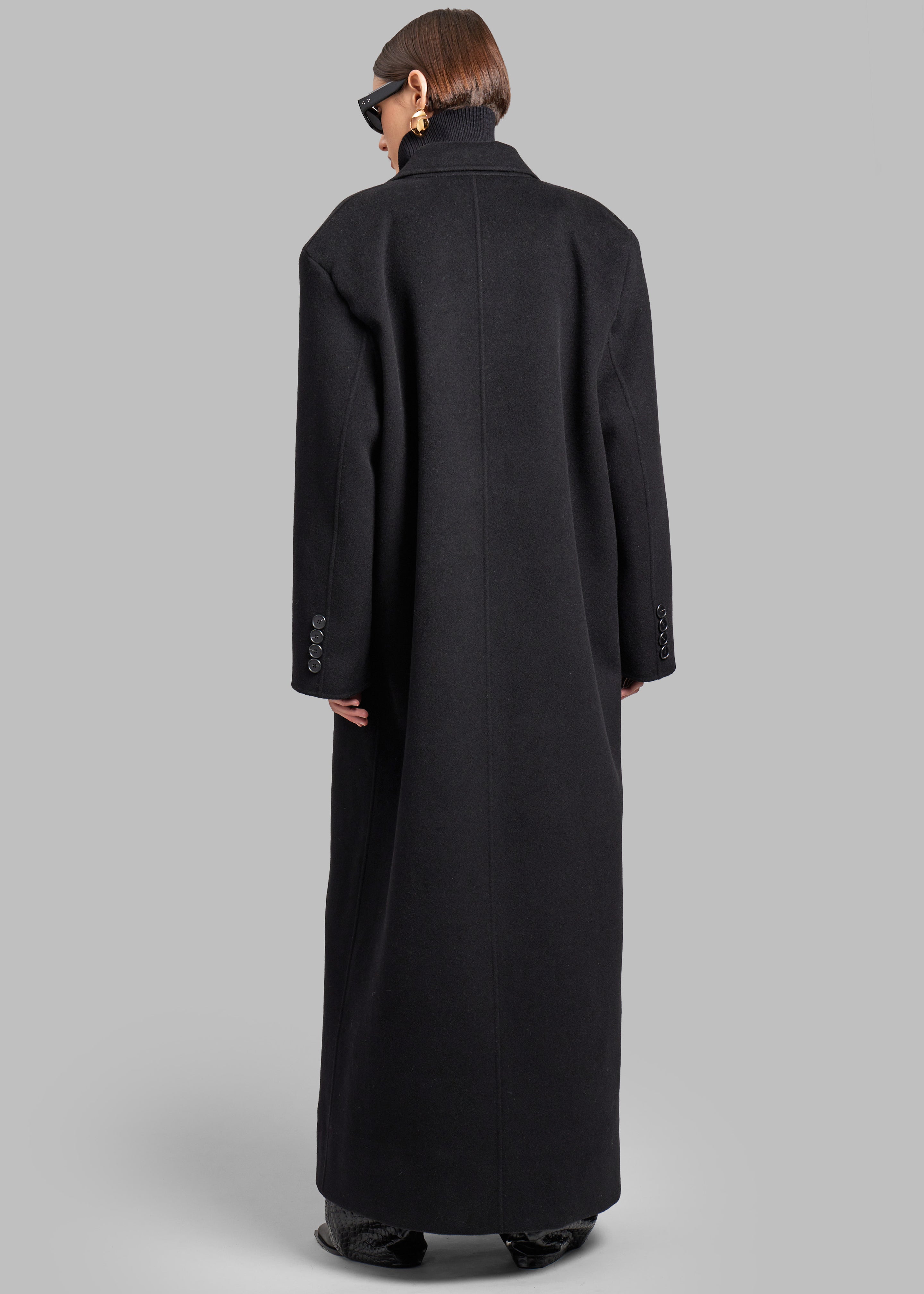 Gaia Double Breasted Coat - Black - 7