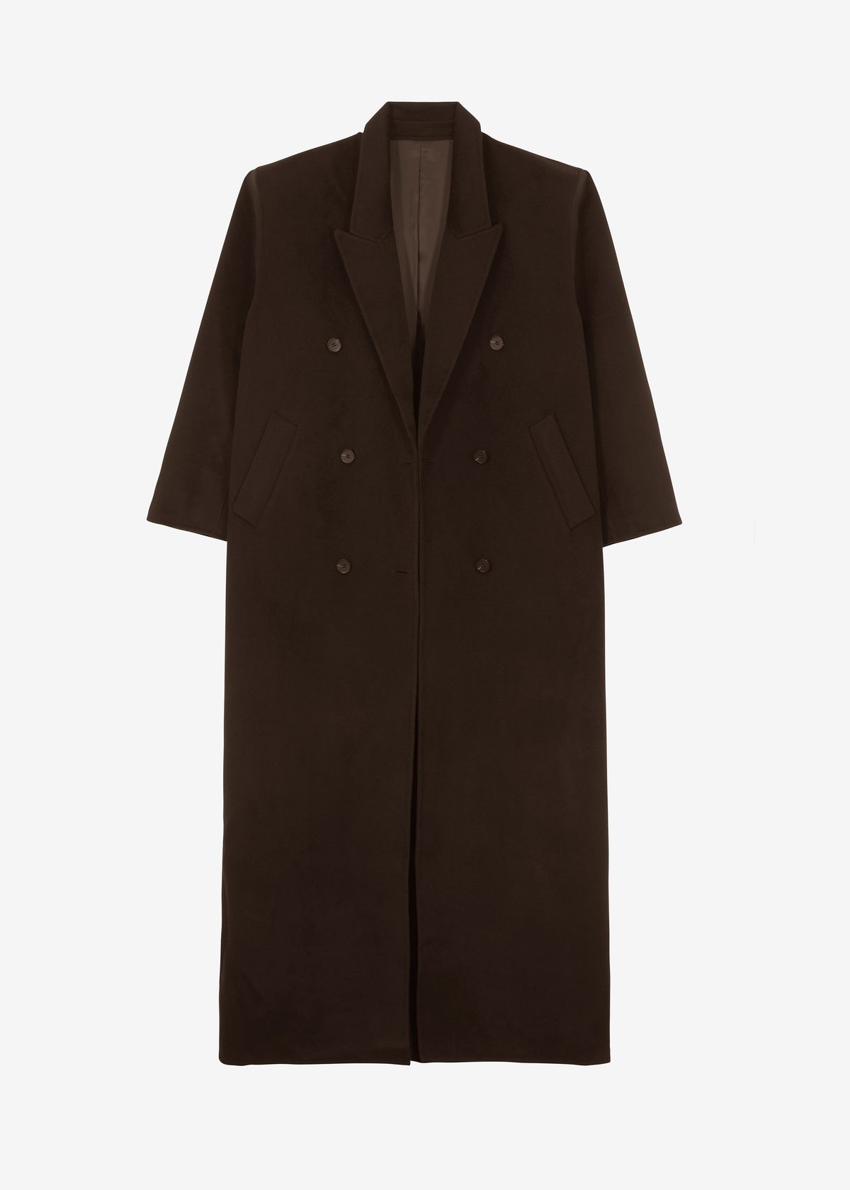 Gaia Double Breasted Coat - Dark Brown - 8