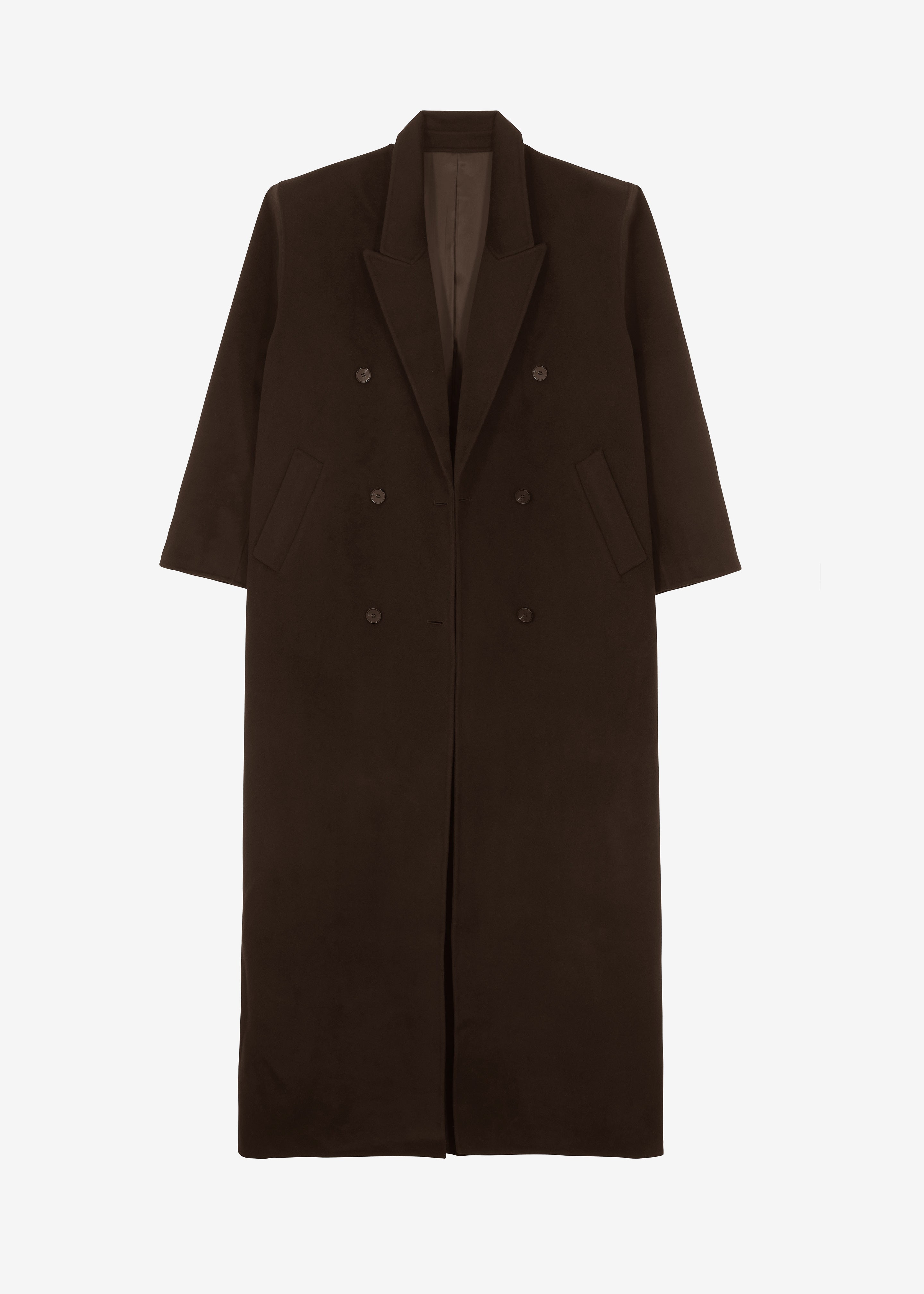 Gaia Double Breasted Coat - Dark Brown - 8