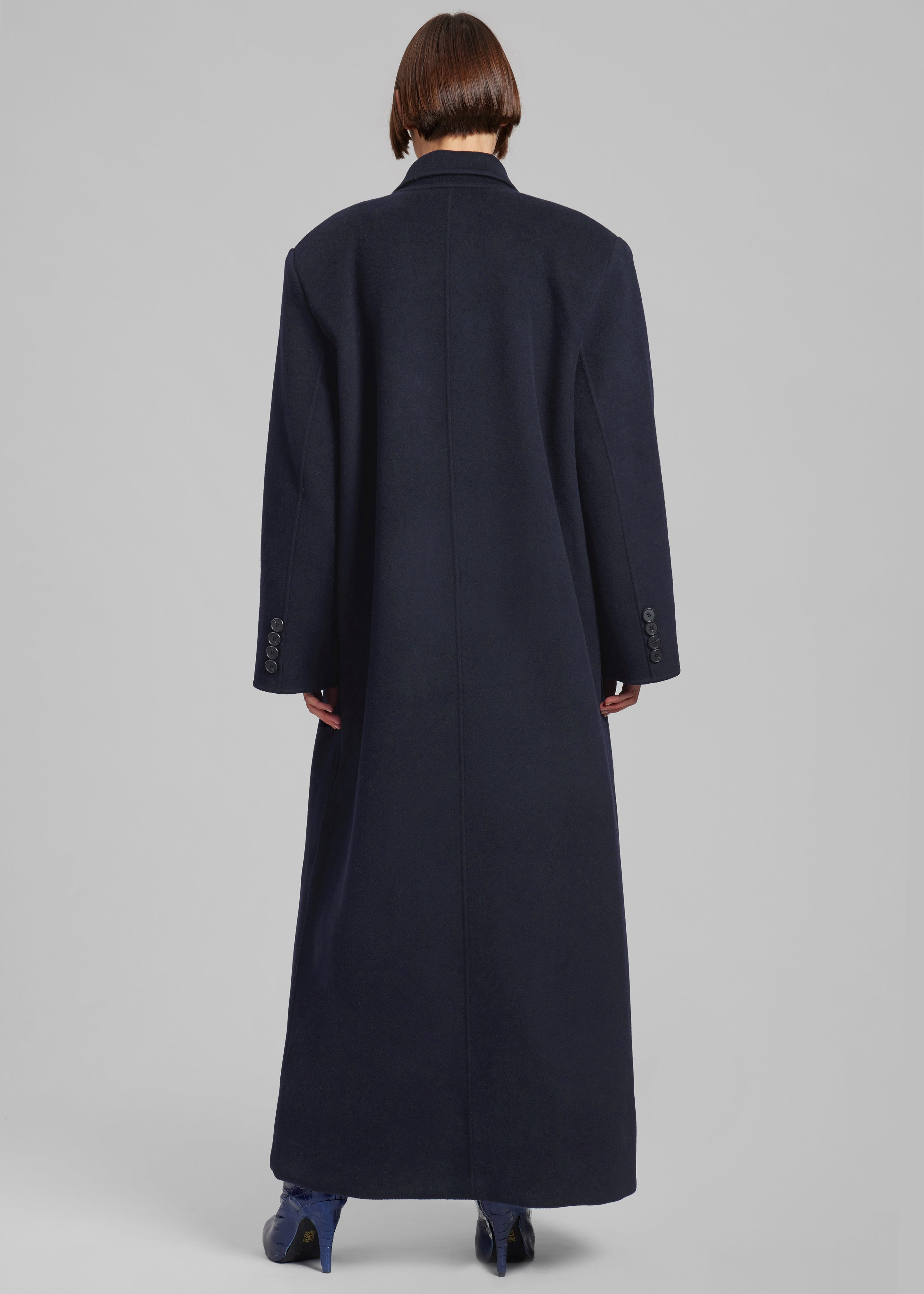 Gaia Double Breasted Coat - Navy - 8