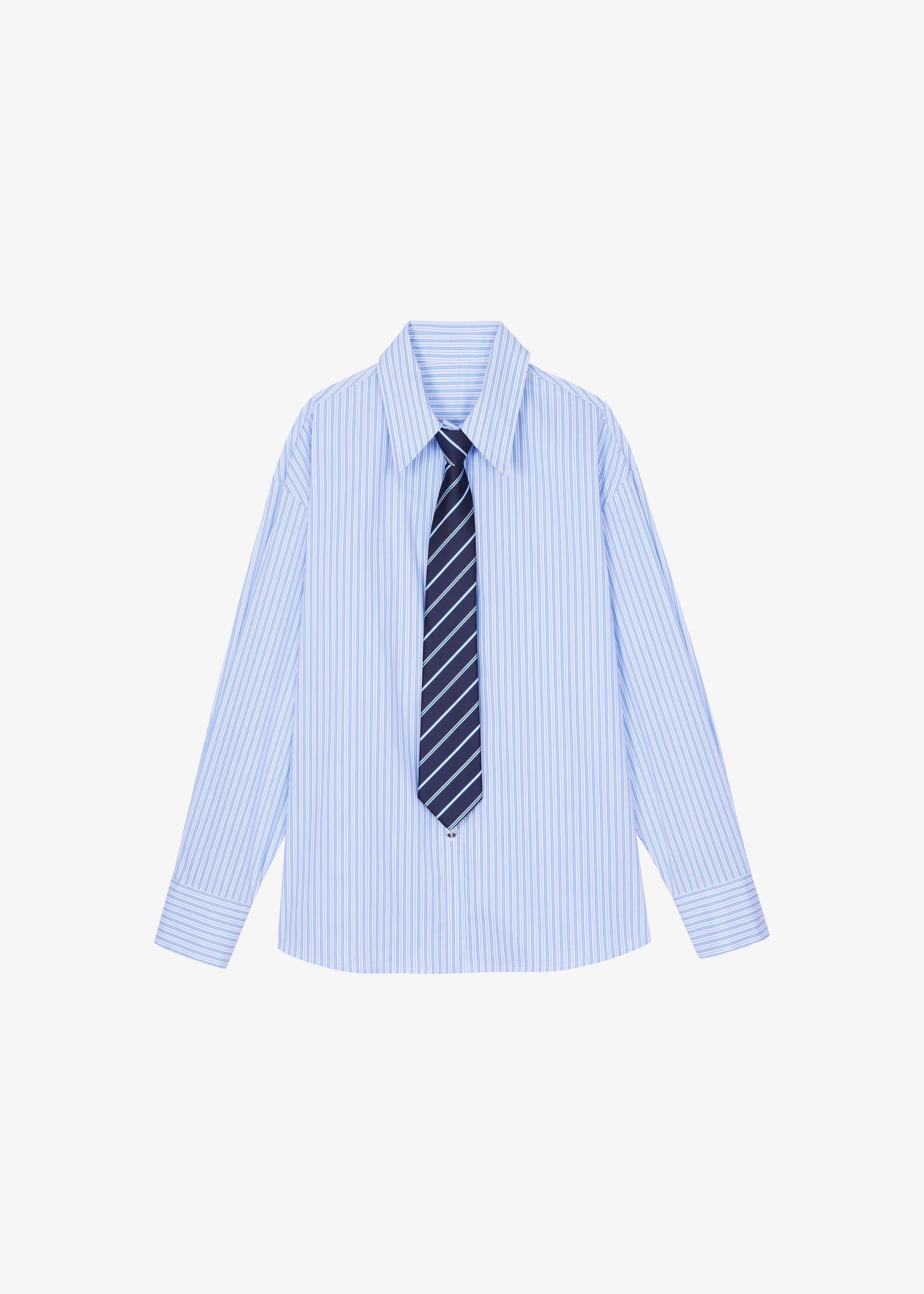 Gainsford Neck Tie Shirt - Blue/White Stripe - 8