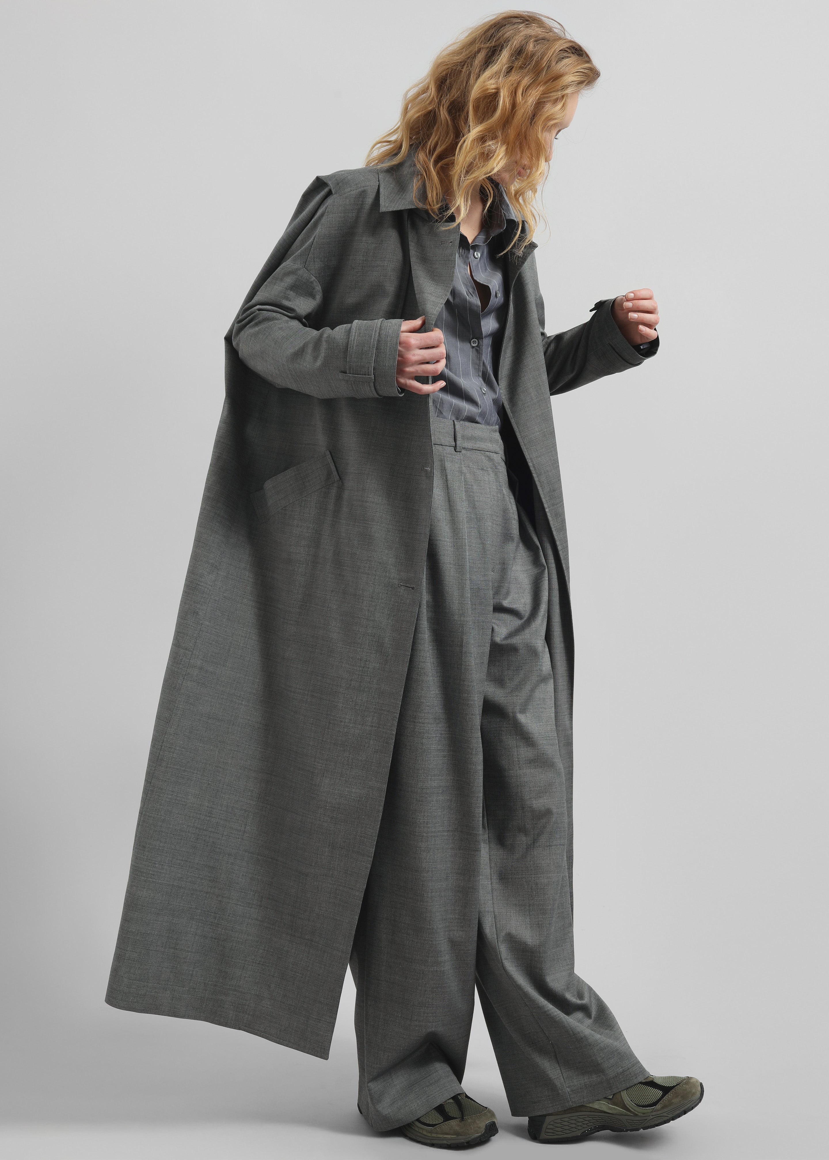 Galles Long Cape Trench - Grey Melange - 3