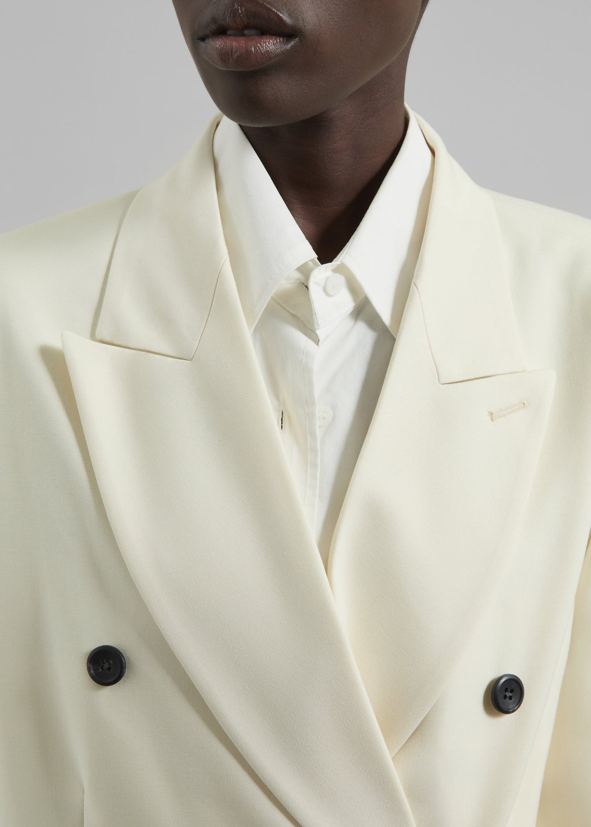 Gavle Double-Breasted Blazer - Ivory - 3