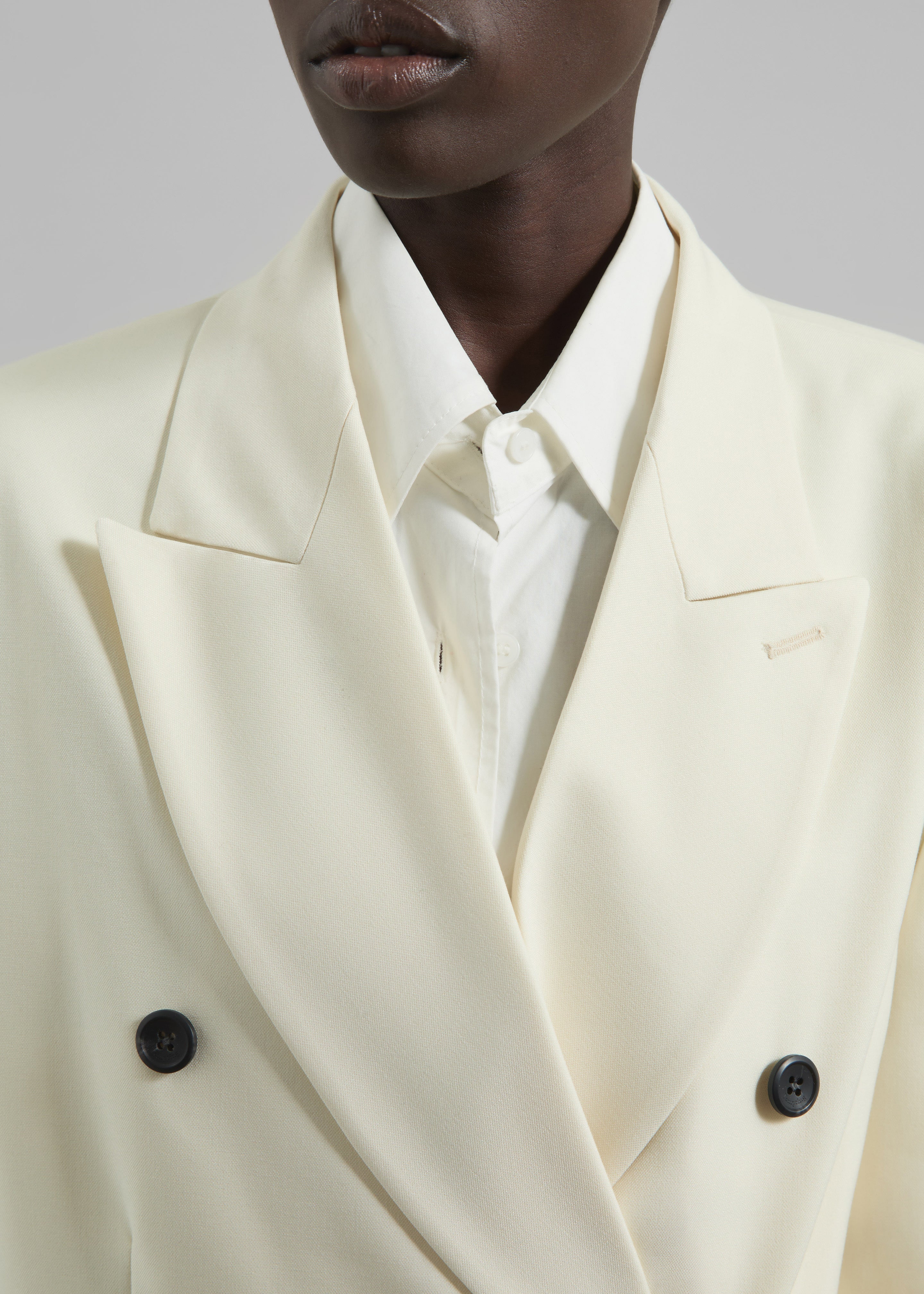 Gavle Double-Breasted Blazer - Ivory - 3