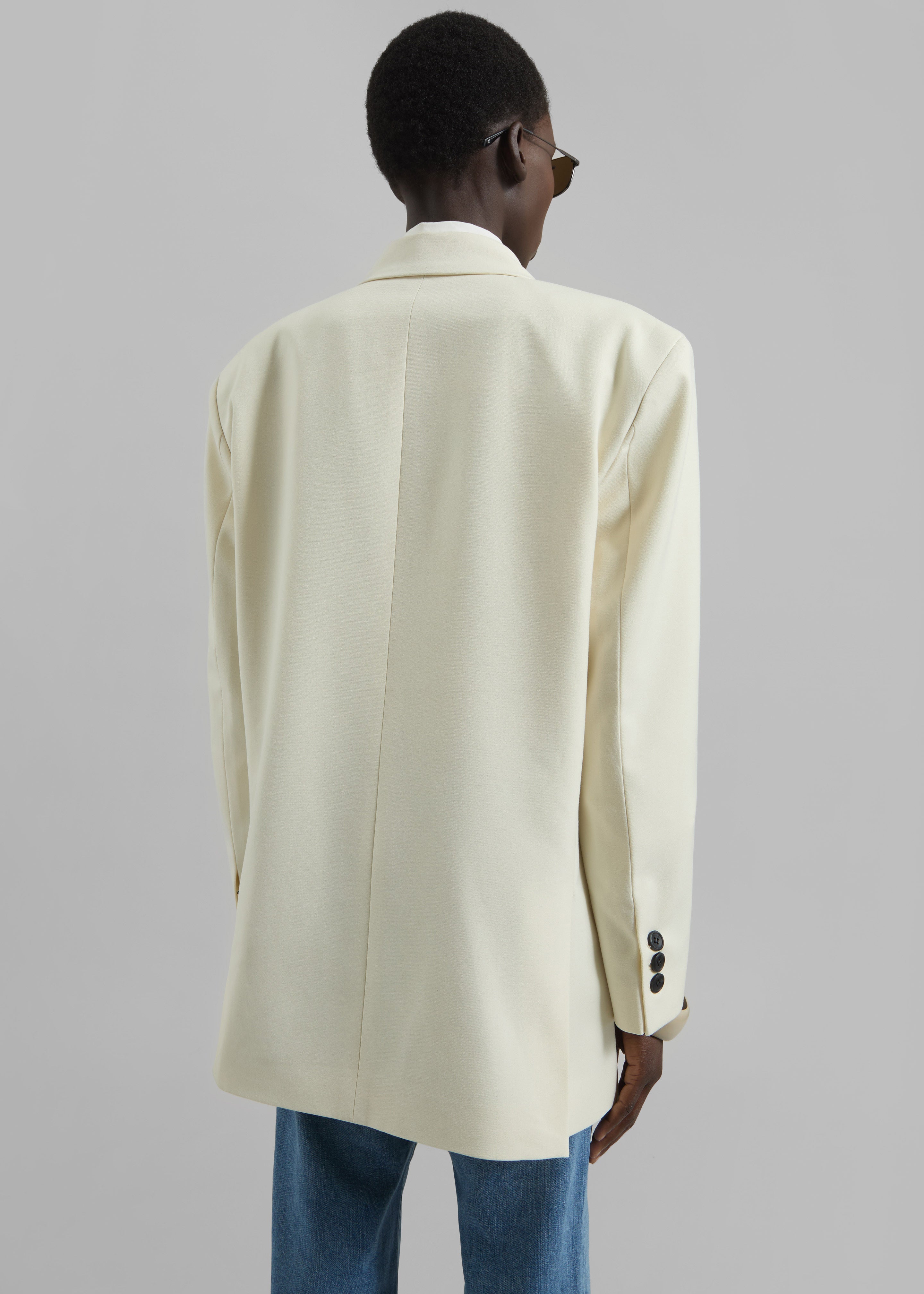 Gavle Double-Breasted Blazer - Ivory - 5